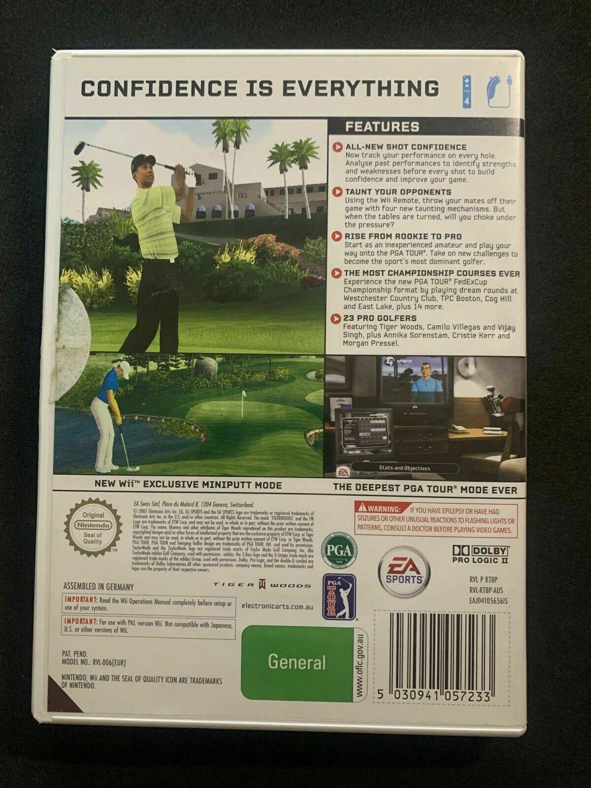 Tiger Woods PGA Tour 08 for Nintendo Wii in Box with Manual Free Post!