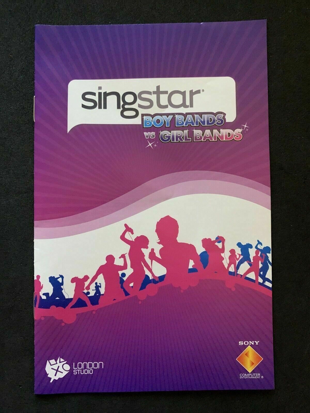Singstar BoyBands vs Girlbands - Sony PS2 PAL Game with Manual