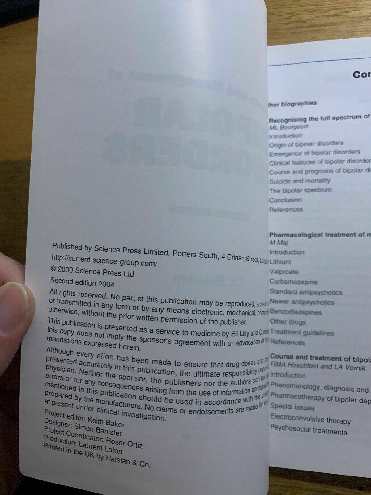 Diagnosis & Management Of Bipolar Disorders by CL Bowden 2nd Ed 2004