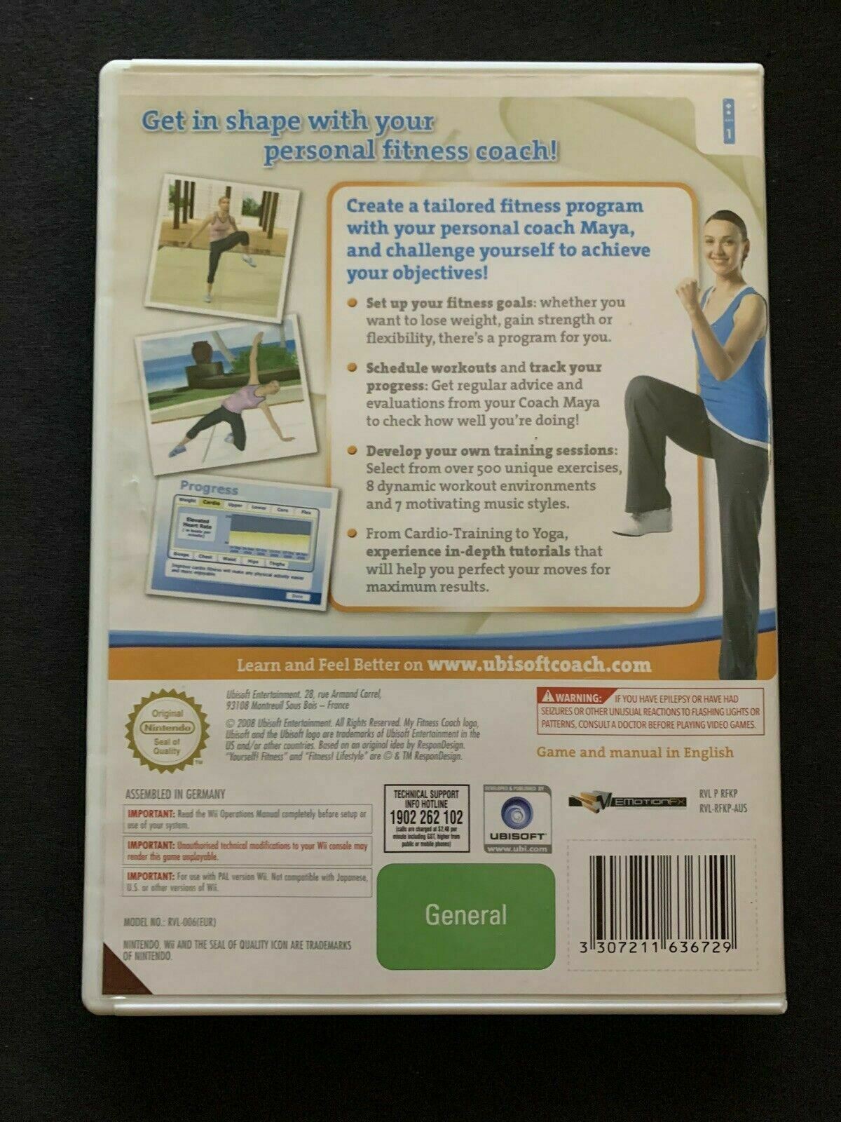 My Fitness Coach Get In Shape - Nintendo Wii Game PAL with Manual