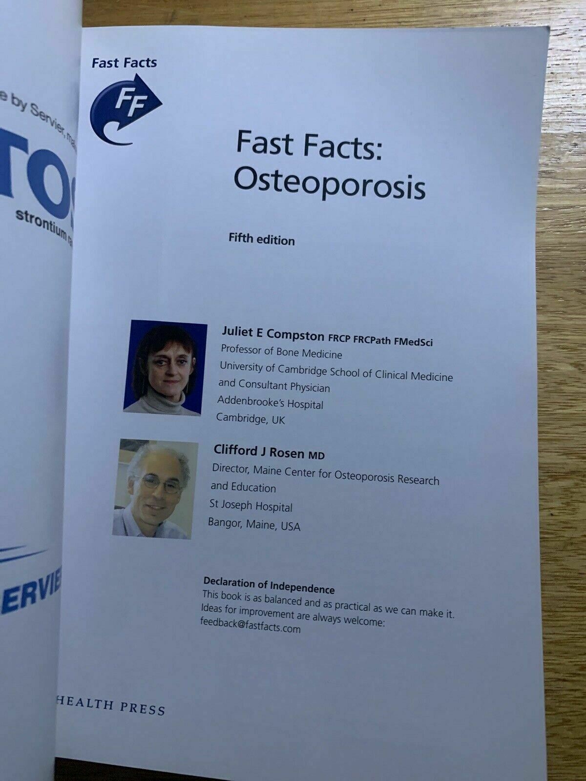 Fast Facts: Osteoporosis by Juliet E. Compston, Clifford J. Rosen (Paperback,...