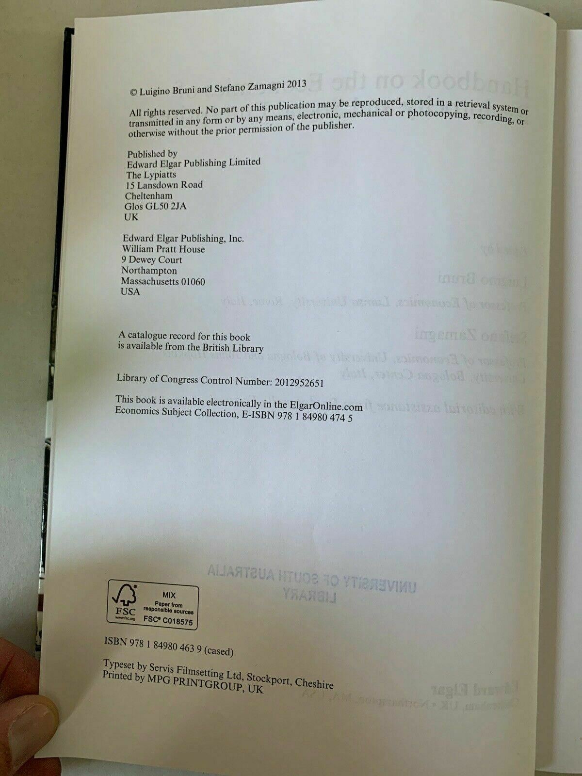 Handbook on the Economics of Reciprocity and Social Enterprise by Luigino Bruni