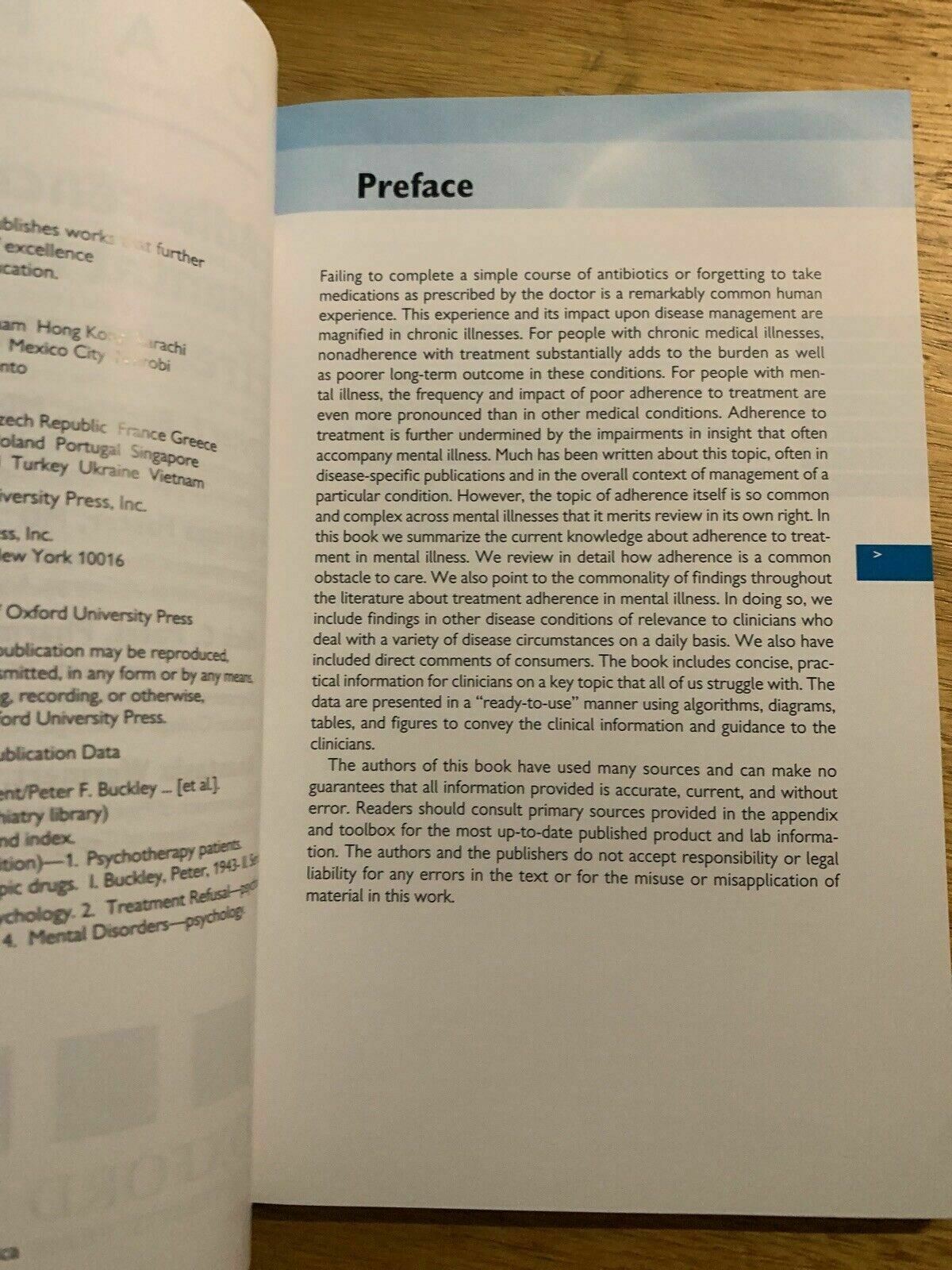 Adherence to Mental Health Treatment by Peter F. Buckley (English) Paperback Boo