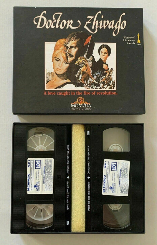 *Rare Collectible* Doctor Zhivago (1965) VHS Box Set Part 1 & 2 Video Tapes VGC