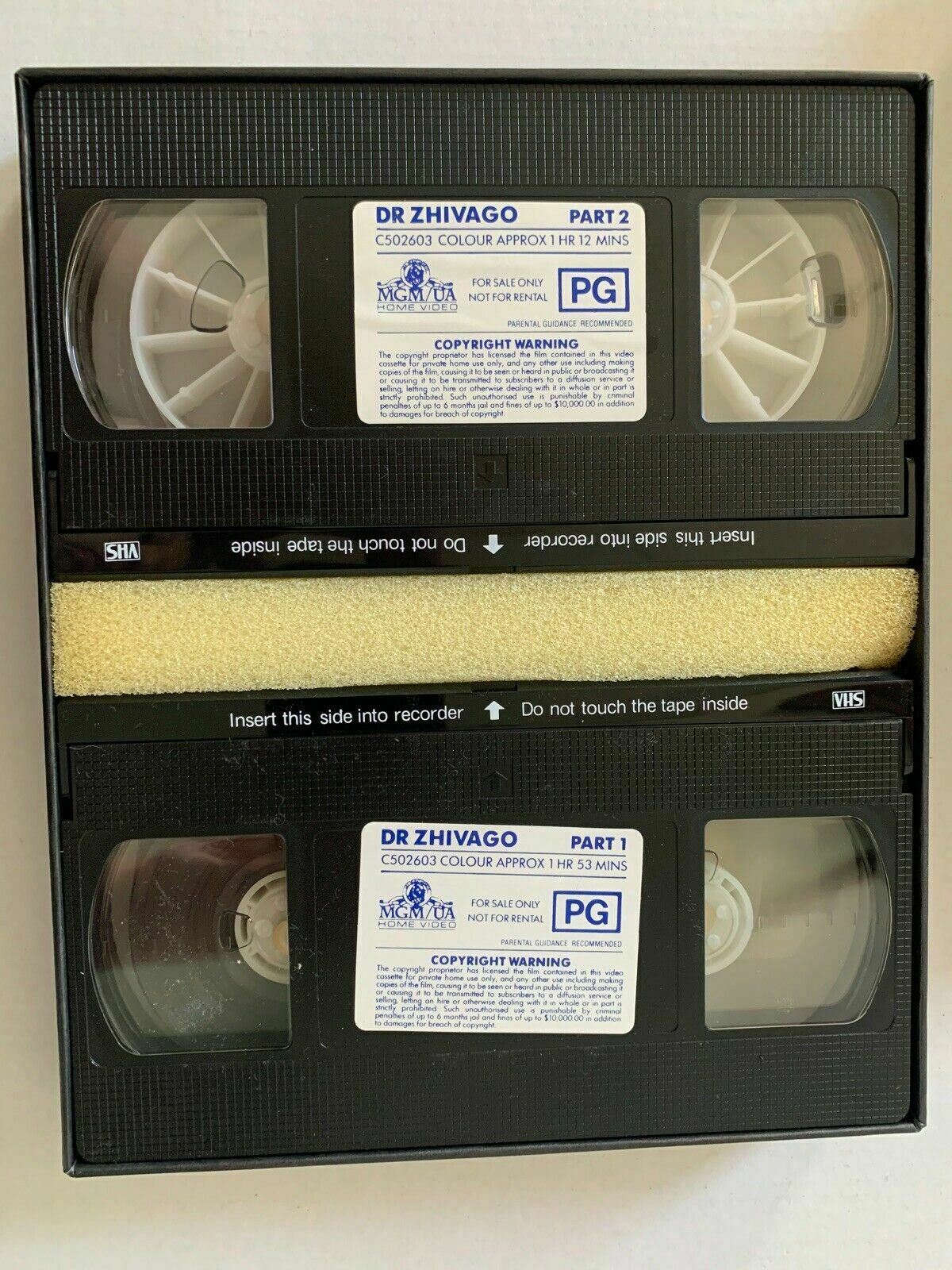 *Rare Collectible* Doctor Zhivago (1965) VHS Box Set Part 1 & 2 Video Tapes VGC