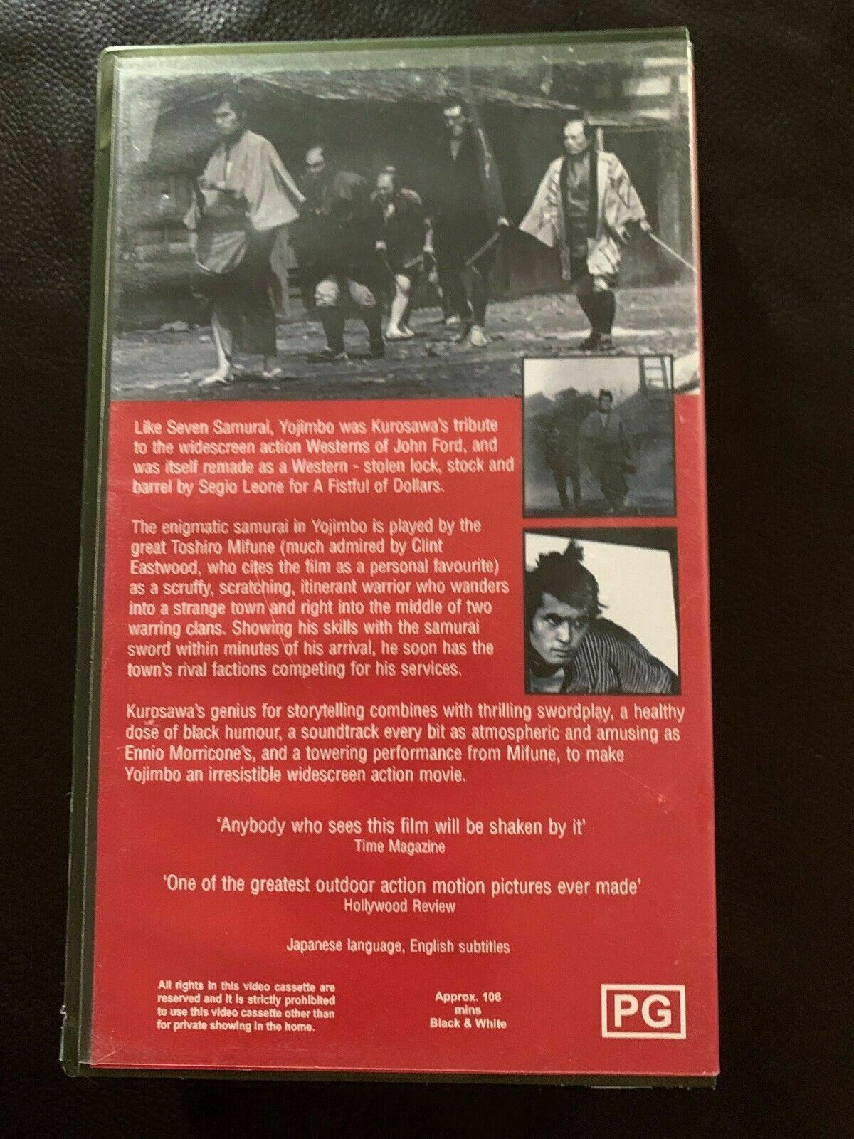 Akira Kurosawa - Yojimbo - Widescreen Edition (VHS, 1961) PAL Toshiro Mifune