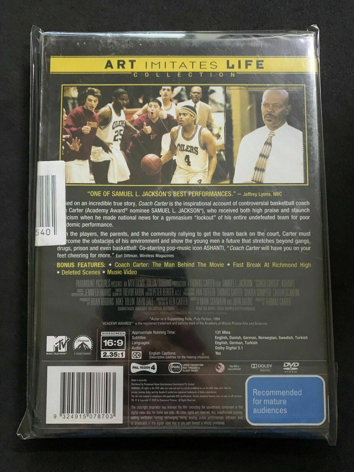 *New Sealed* Coach Carter - Art Imitates Life (DVD, 2005) Region 4