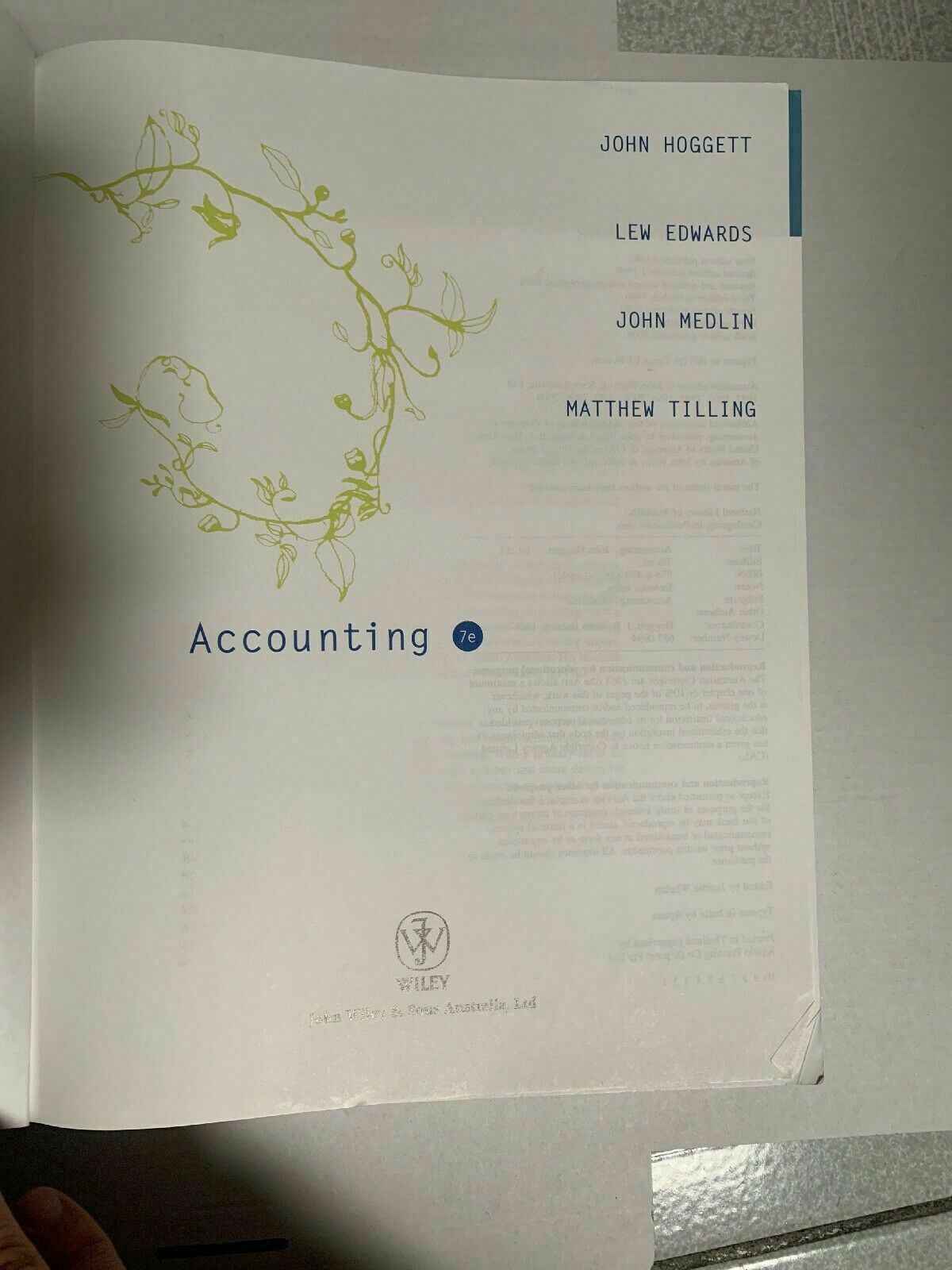 Accounting, 7th Ed by John Hoggett, John Medlin, Matthew Tilling, Lew Edwards