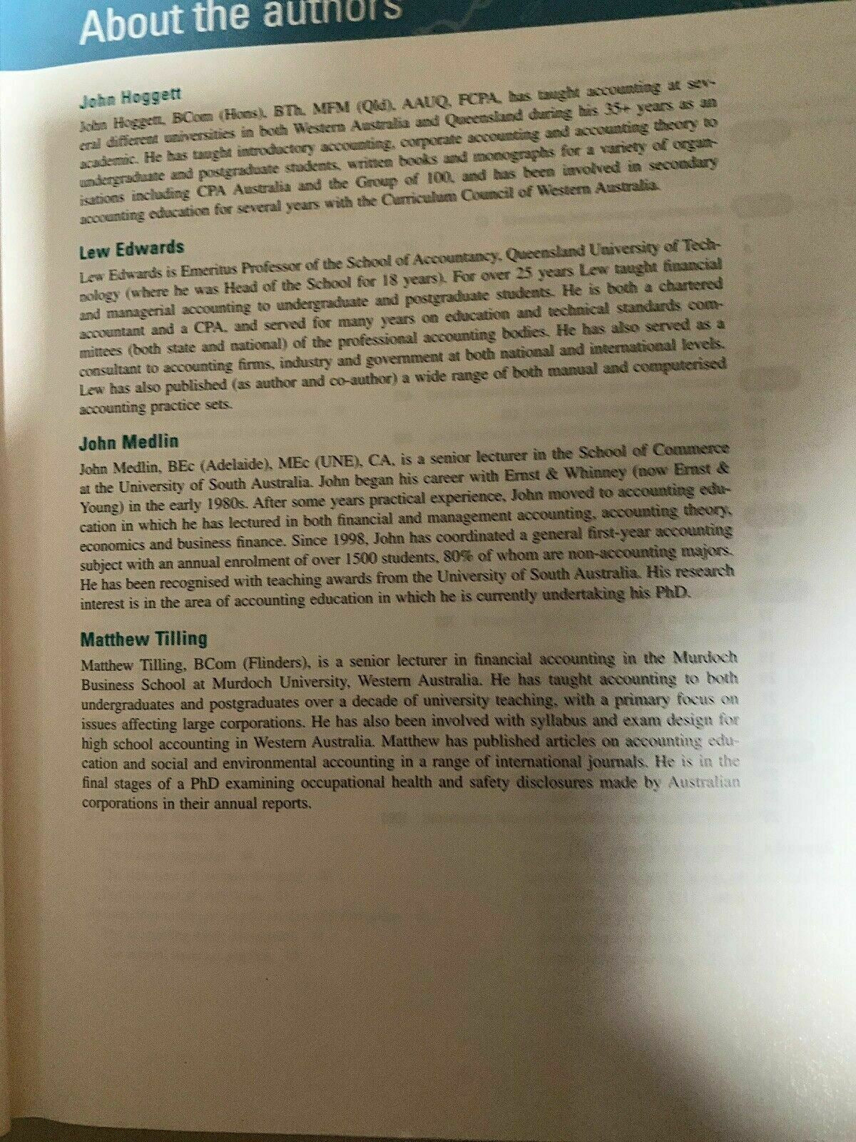 Accounting, 7th Ed by John Hoggett, John Medlin, Matthew Tilling, Lew Edwards