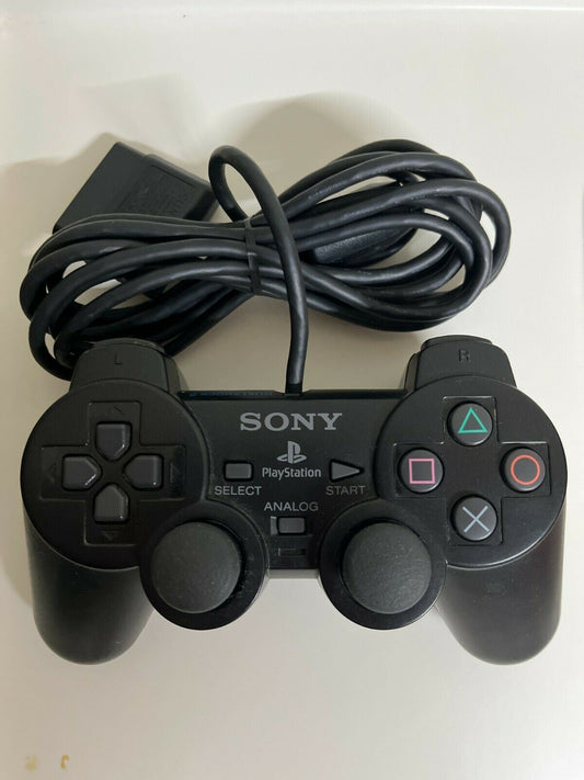 Genuine Sony PlayStation 2 CONTROLLER Black Analog Dual Shock PS1 PS2 SCPH-1200