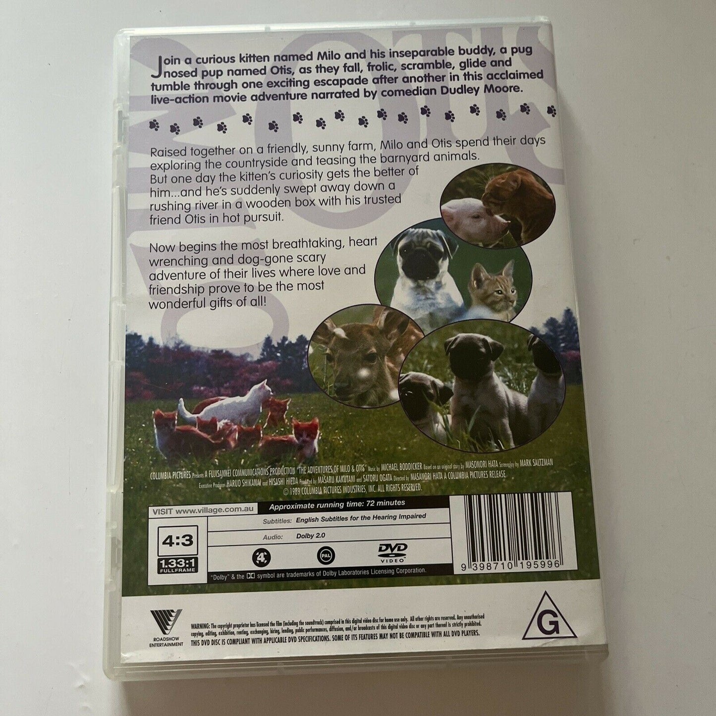 The Adventures Of Milo And Otis (DVD, 1989) Dudley Moore  Region 4