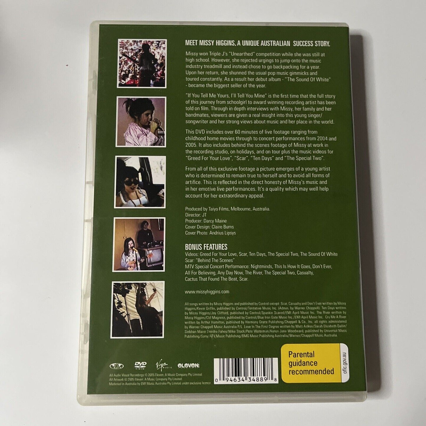 Missy Higgins - If You Tell Me Yours, I'll Tell You Mine (DVD, 2005) All Regions