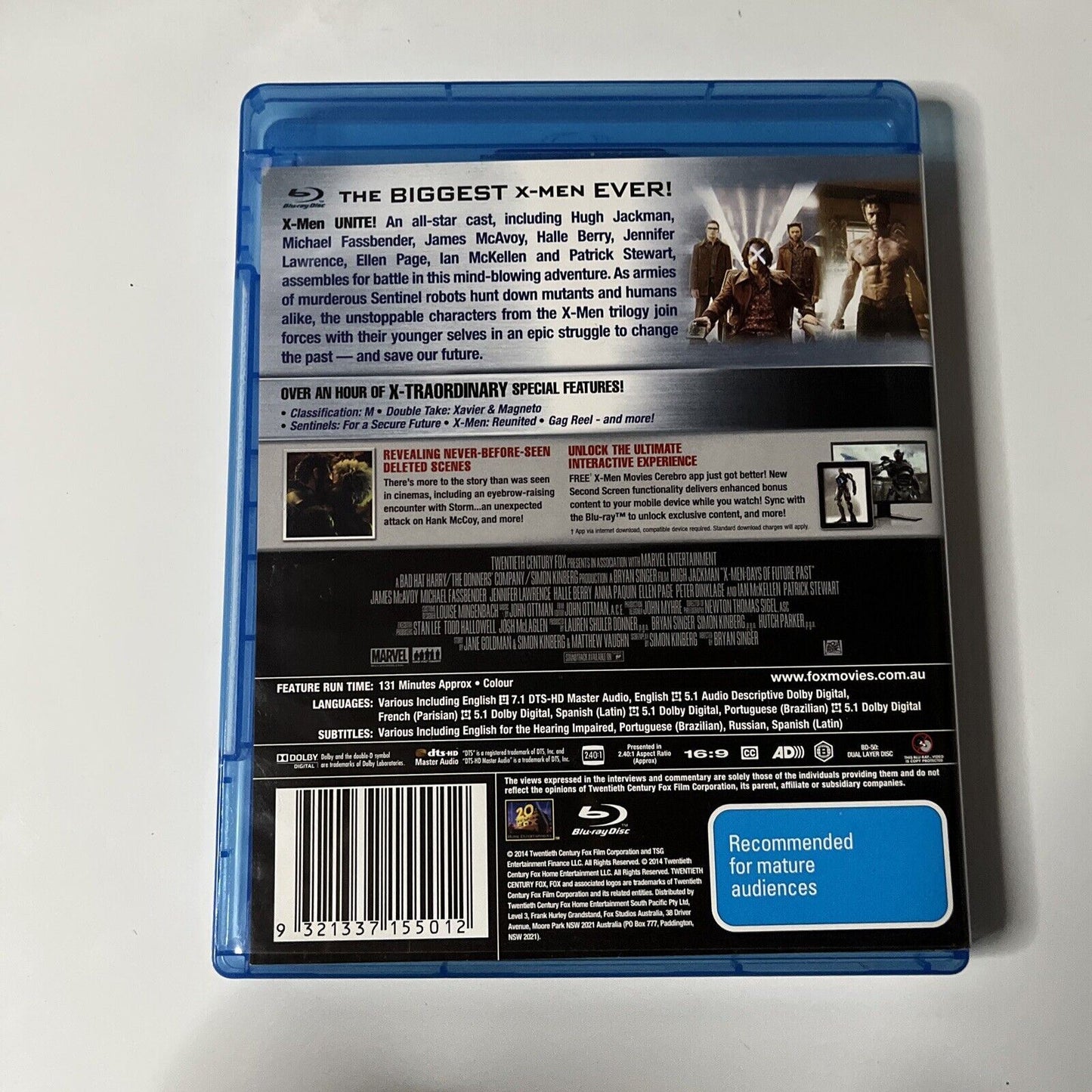 X-Men - Days Of Future Past (Blu-ray, 2014) Region B
