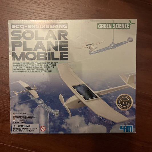 *New Sealed* 4M Eco-Engineering Solar Plane Mobile Robot Green Science Fun Kids