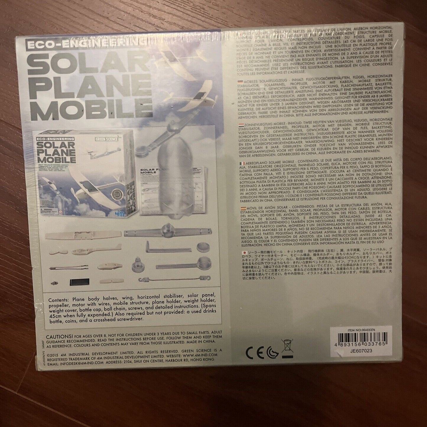 *New Sealed* 4M Eco-Engineering Solar Plane Mobile Robot Green Science Fun Kids