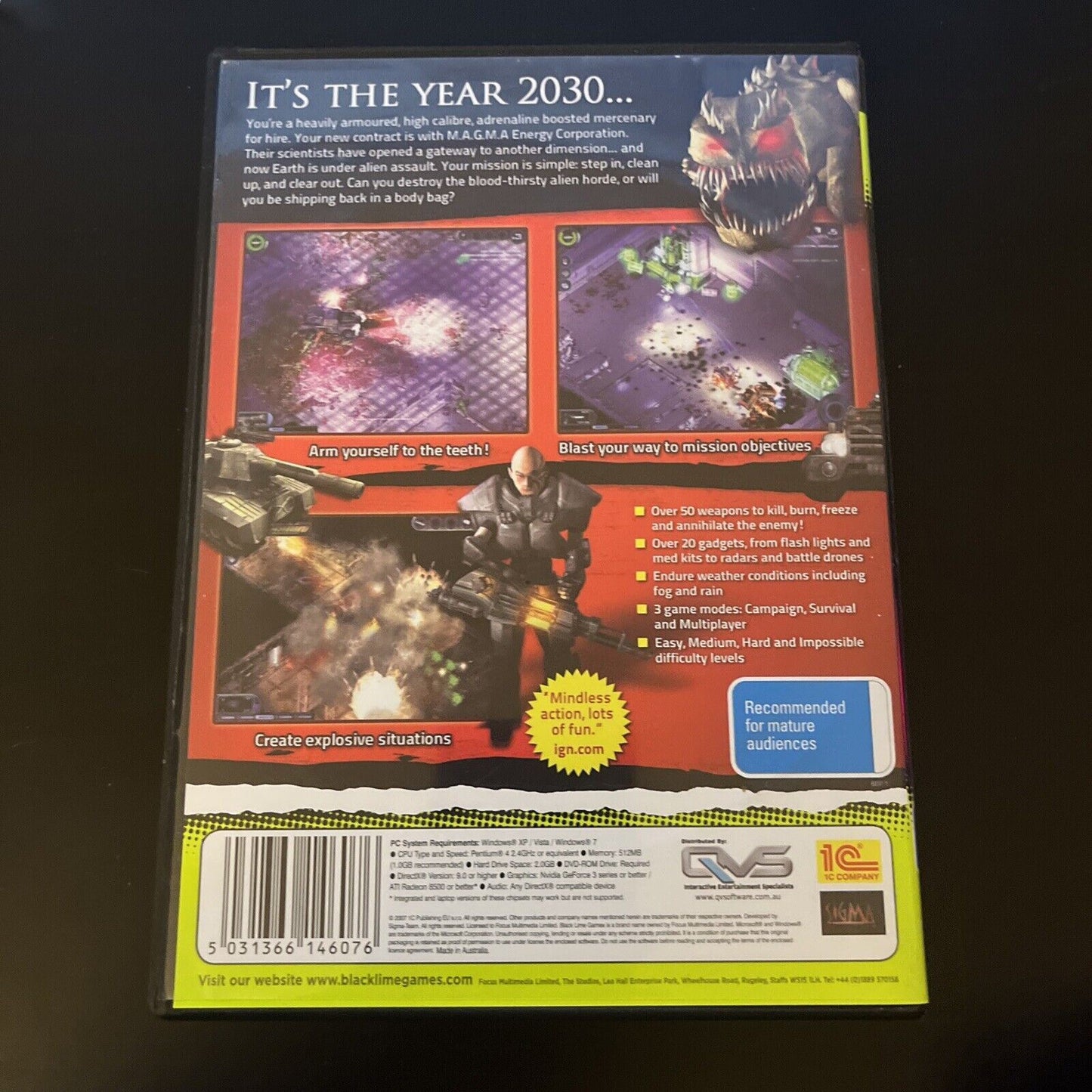 Alien Shooter Vengeance (PC DVD-ROM, 2007) Windows