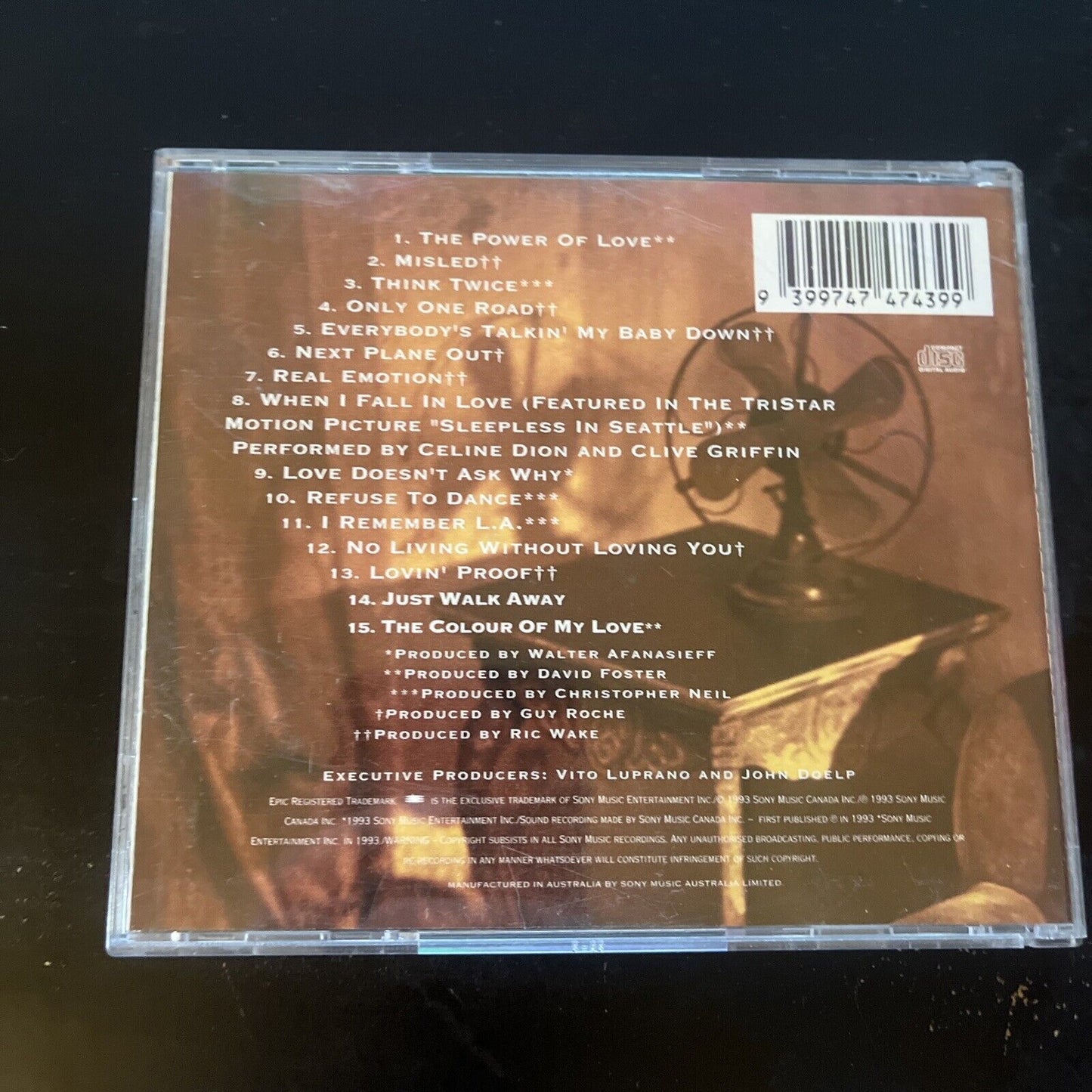 Celine Dion - The Colour Of My Love (CD, 1993)