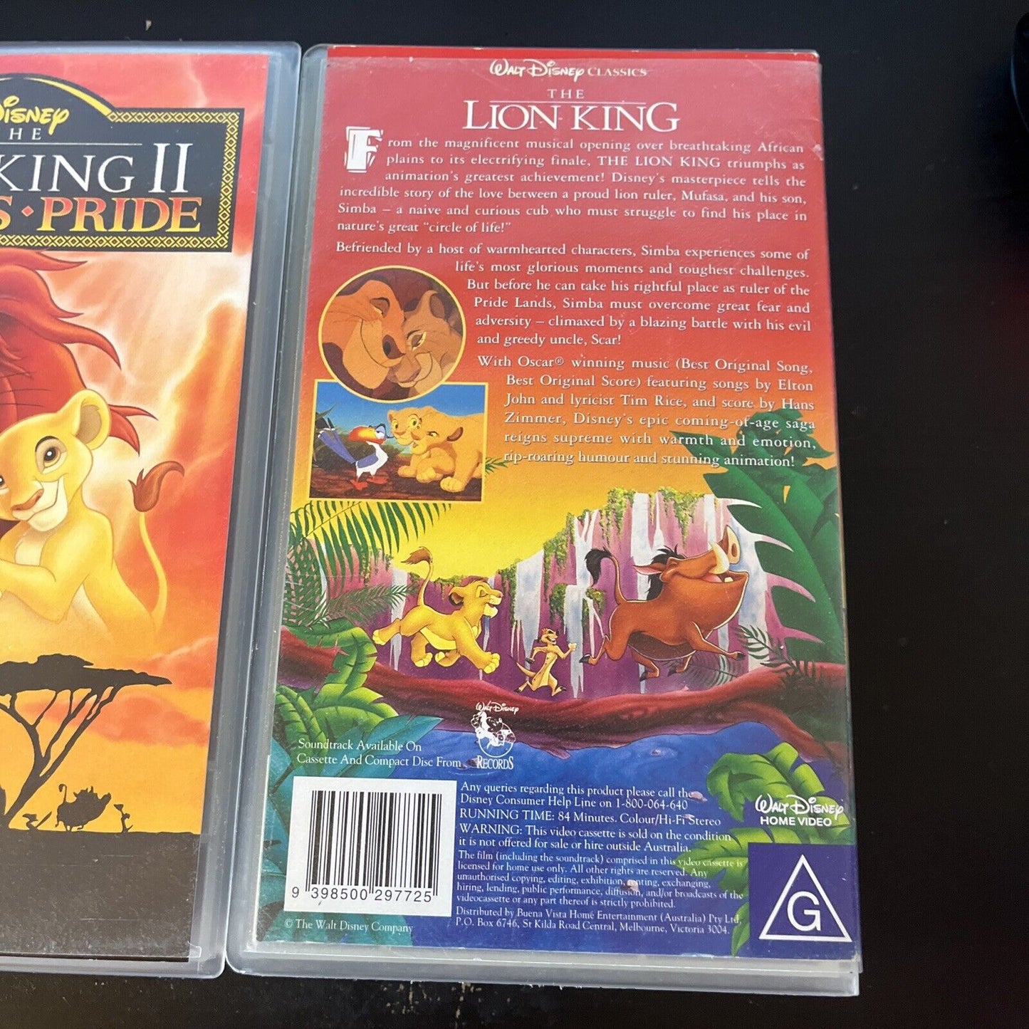 The Lion King / The Lion King II: Simba's Pride (VHS,1998) Matthew Broderick PAL