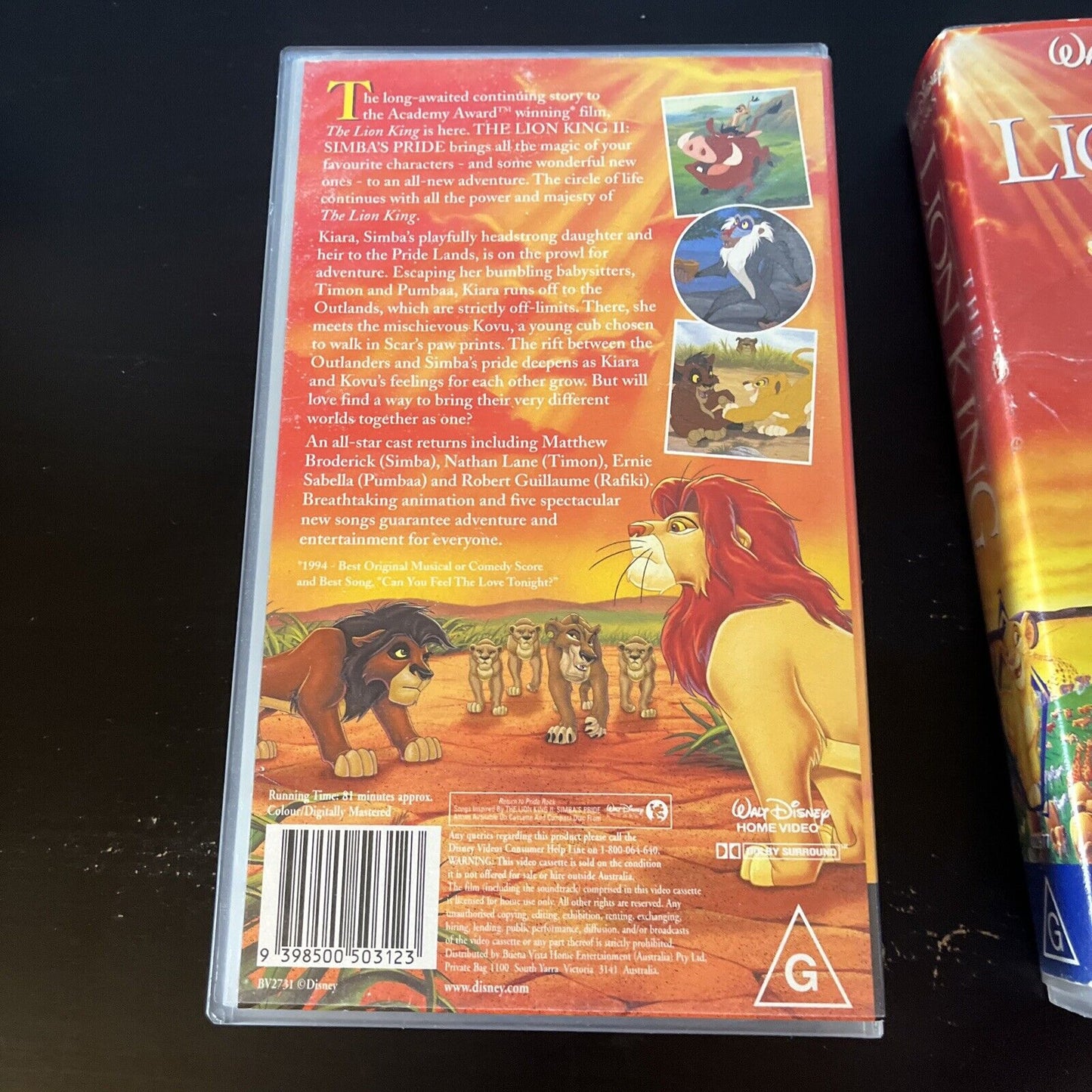 The Lion King / The Lion King II: Simba's Pride (VHS,1998) Matthew Broderick PAL