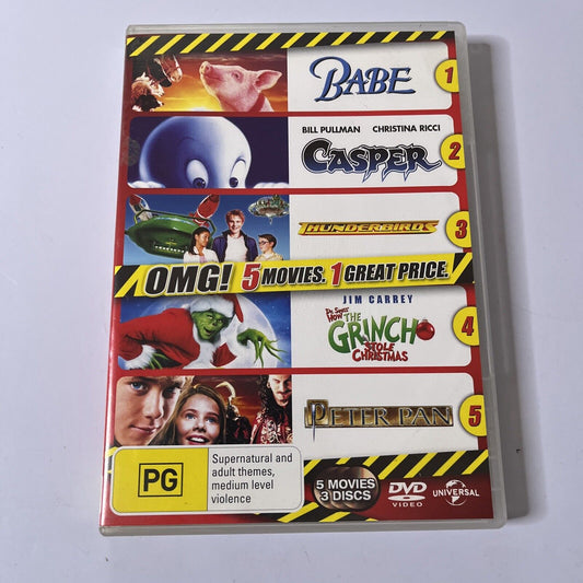 Babe / Casper / Thunderbirds / How The Grinch Stole Christmas / Peter Pan  DVD