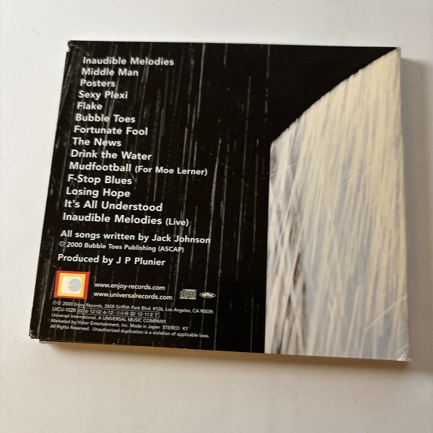 Jack Johnson - Brushfire Fairytales (CD, 2000) Japan Uicu-1028 Digipak