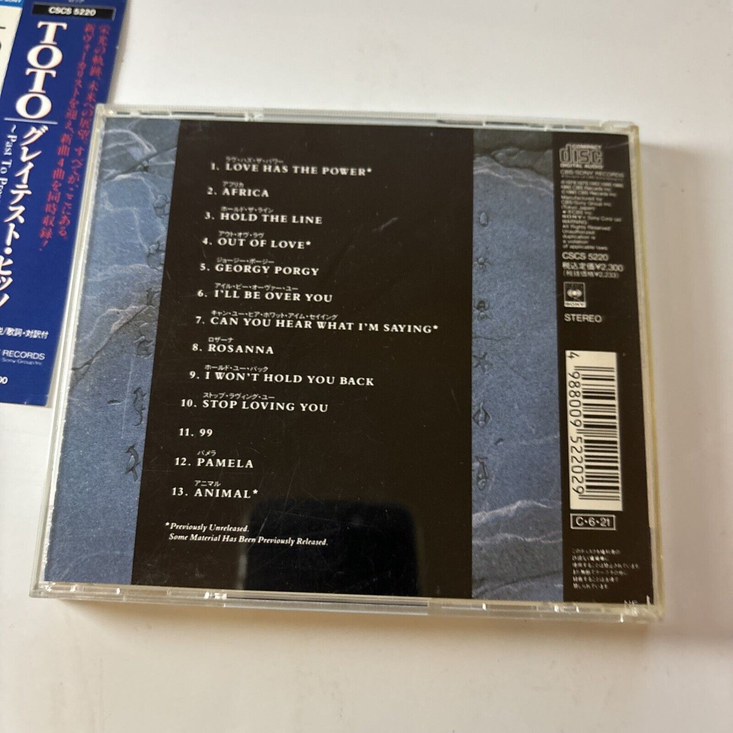 Toto - Past To Present 1977-1990 (CD, 1990) Japan Obi Cscs-5220