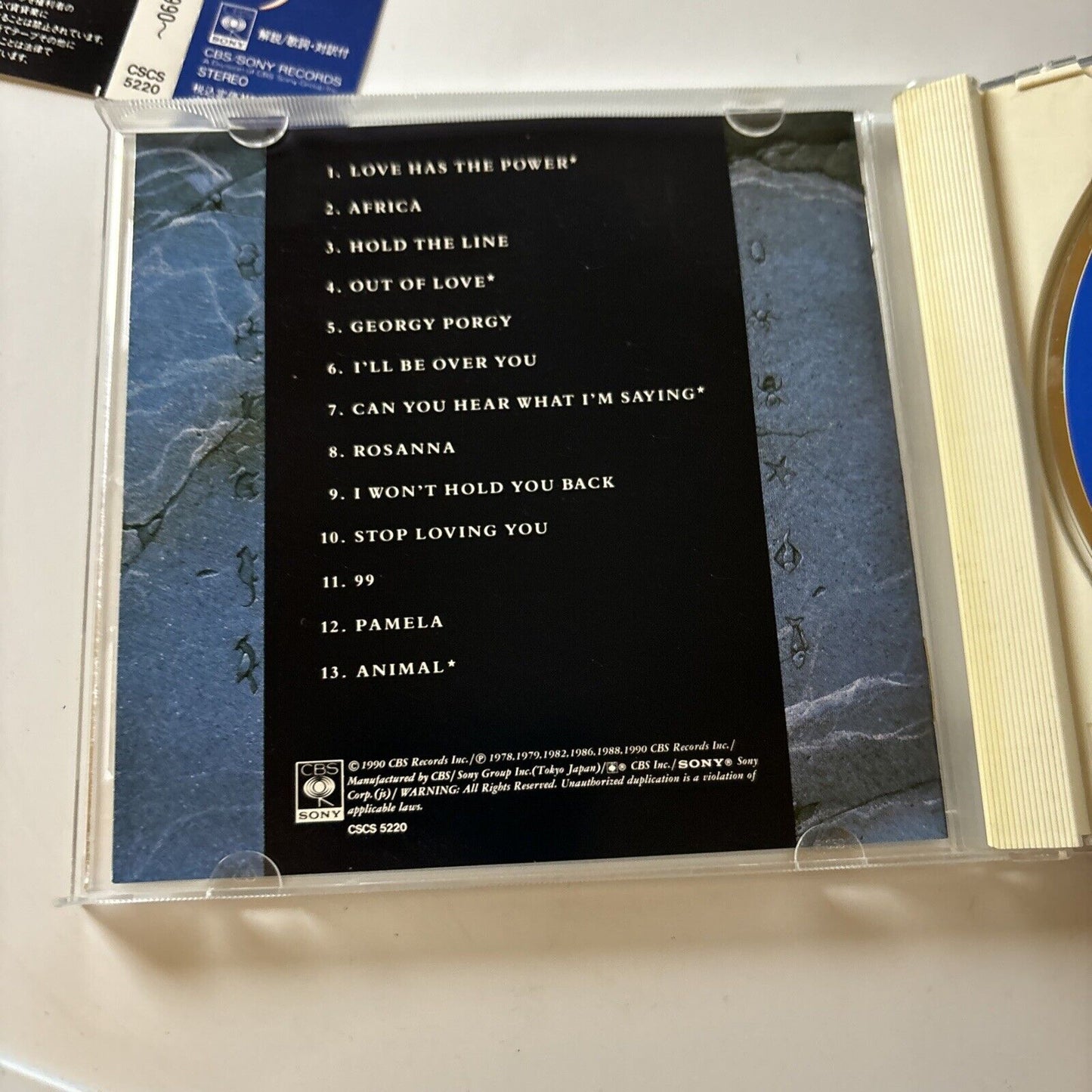 Toto - Past To Present 1977-1990 (CD, 1990) Japan Obi Cscs-5220