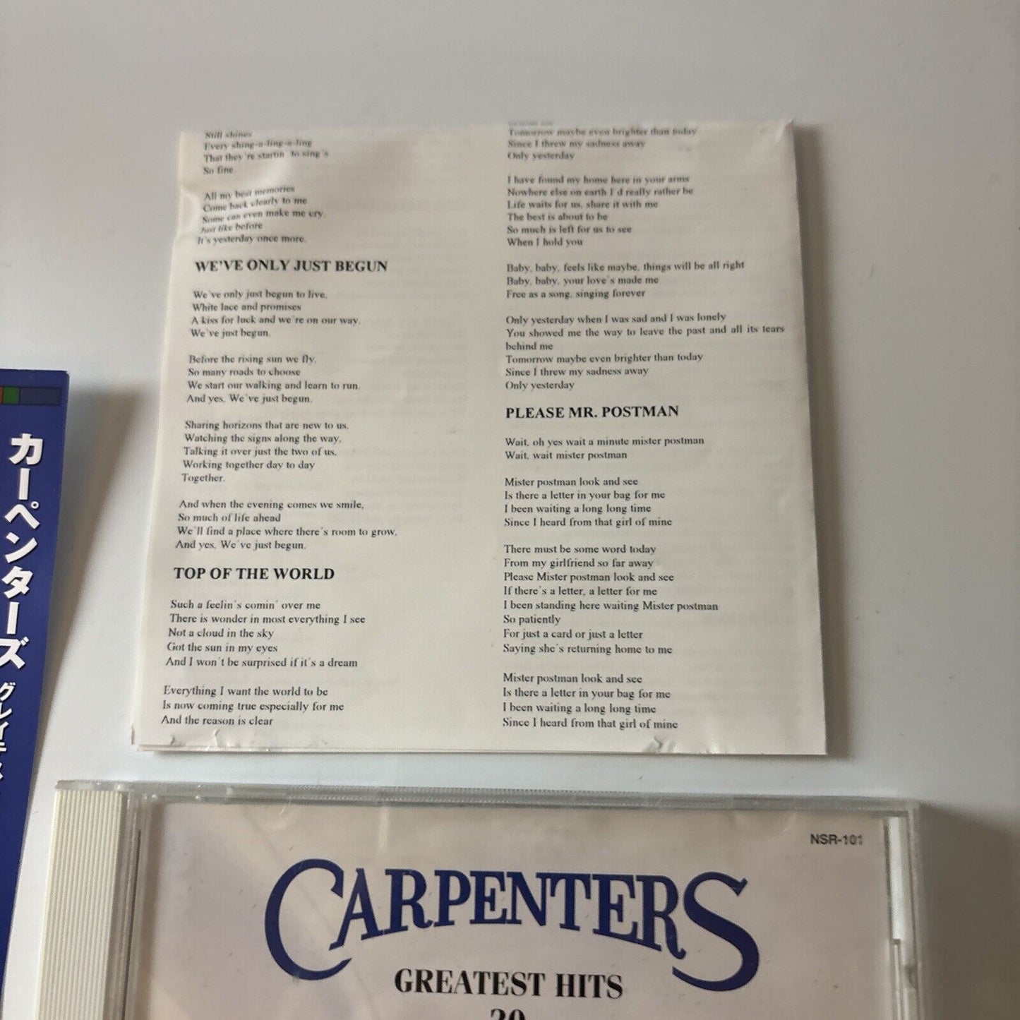 Carpenters - Greatest Hits (CD) Japan Obi Nsr-101