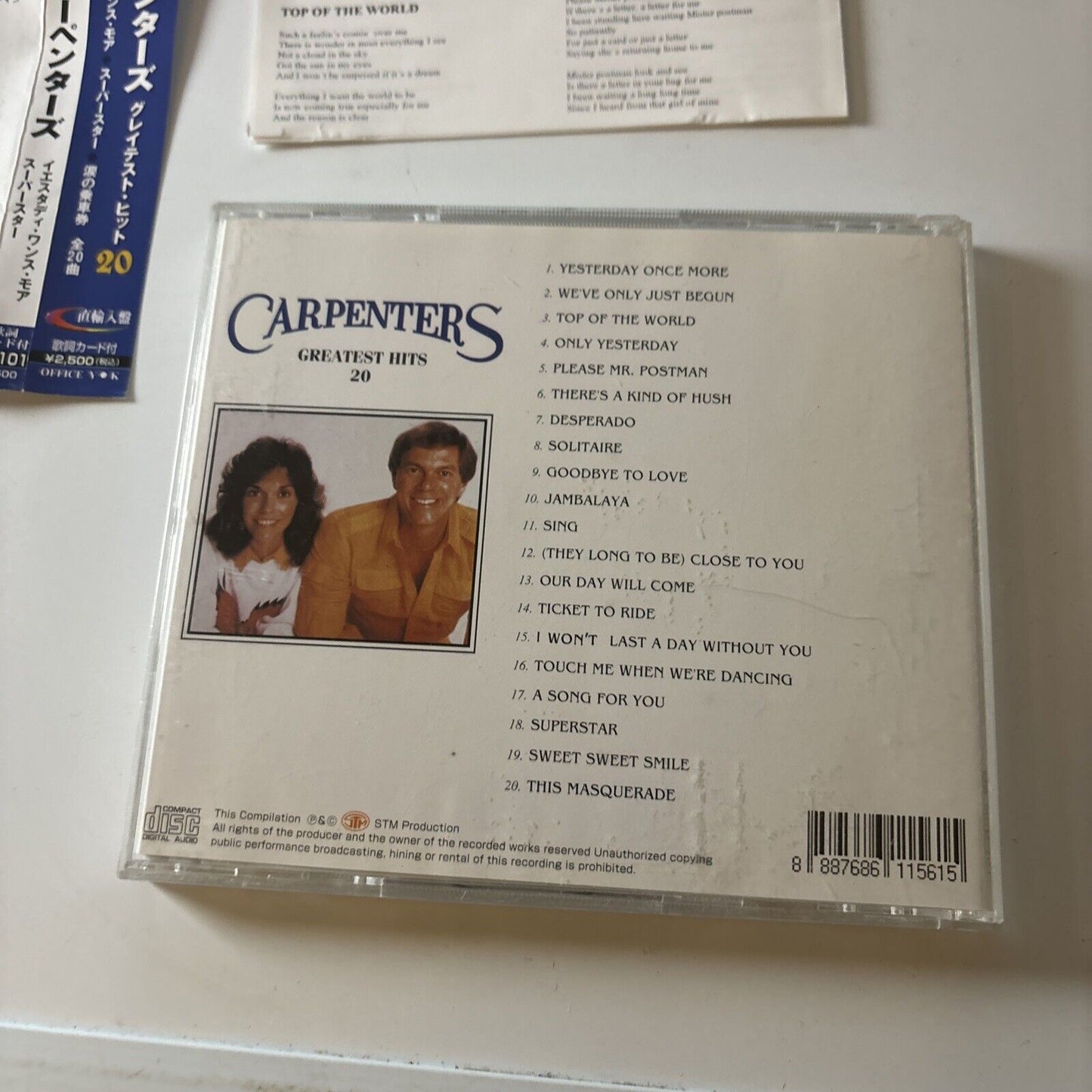 Carpenters - Greatest Hits (CD) Japan Obi Nsr-101