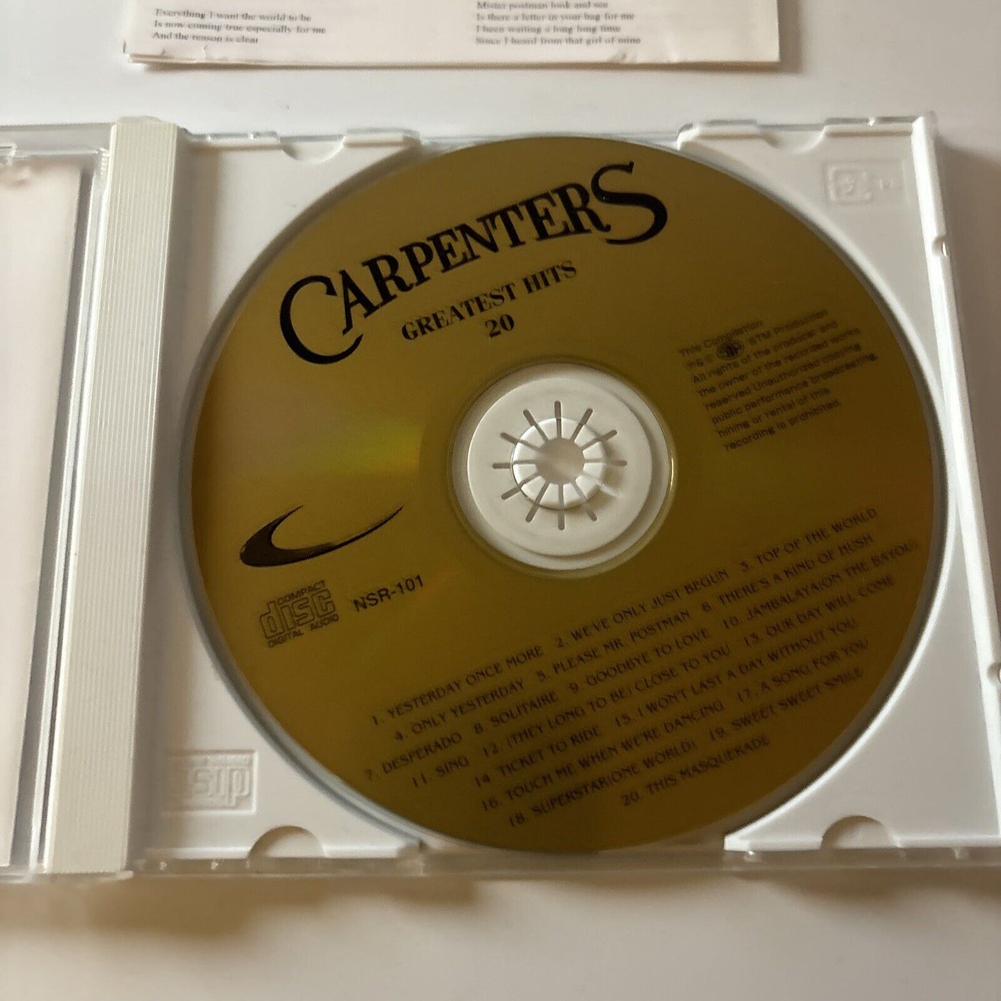 Carpenters - Greatest Hits (CD) Japan Obi Nsr-101