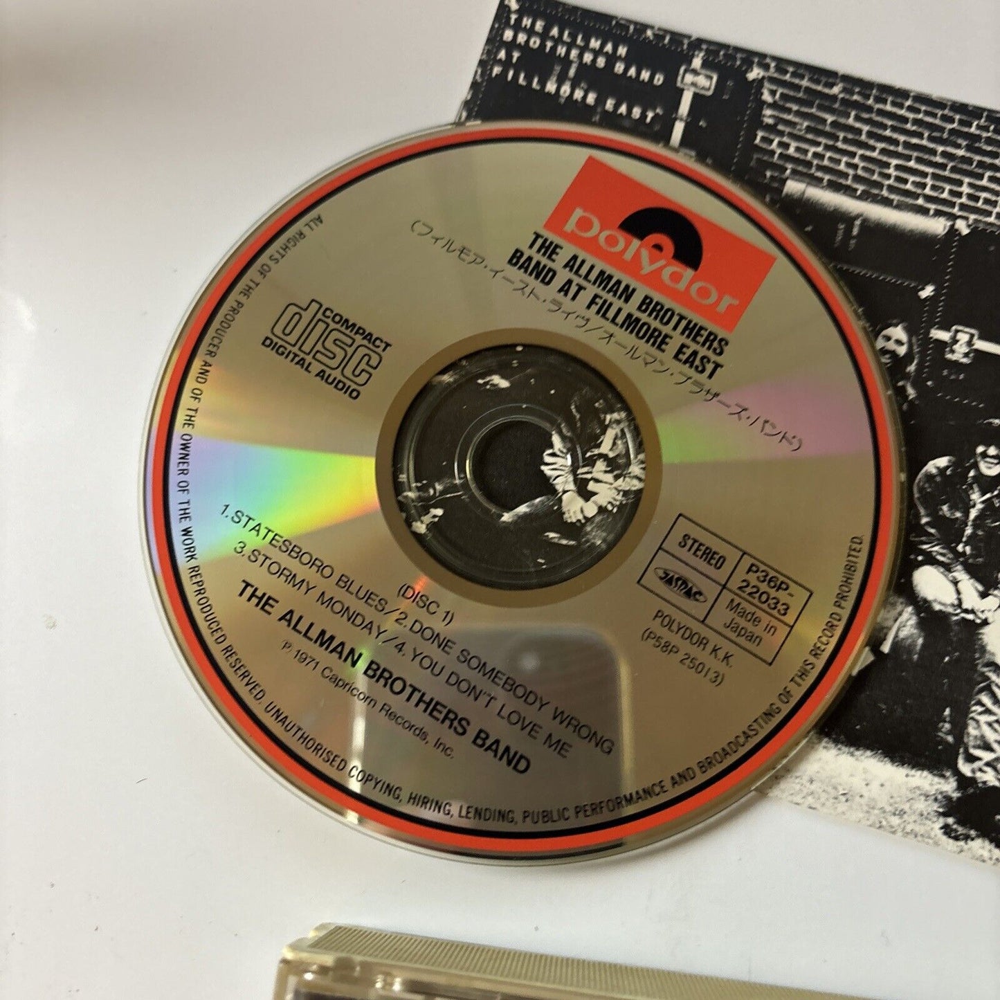 The Allman Brothers Band At Fillmore East (CD, 1989, 2-Disc) Japan P36p-22033/4