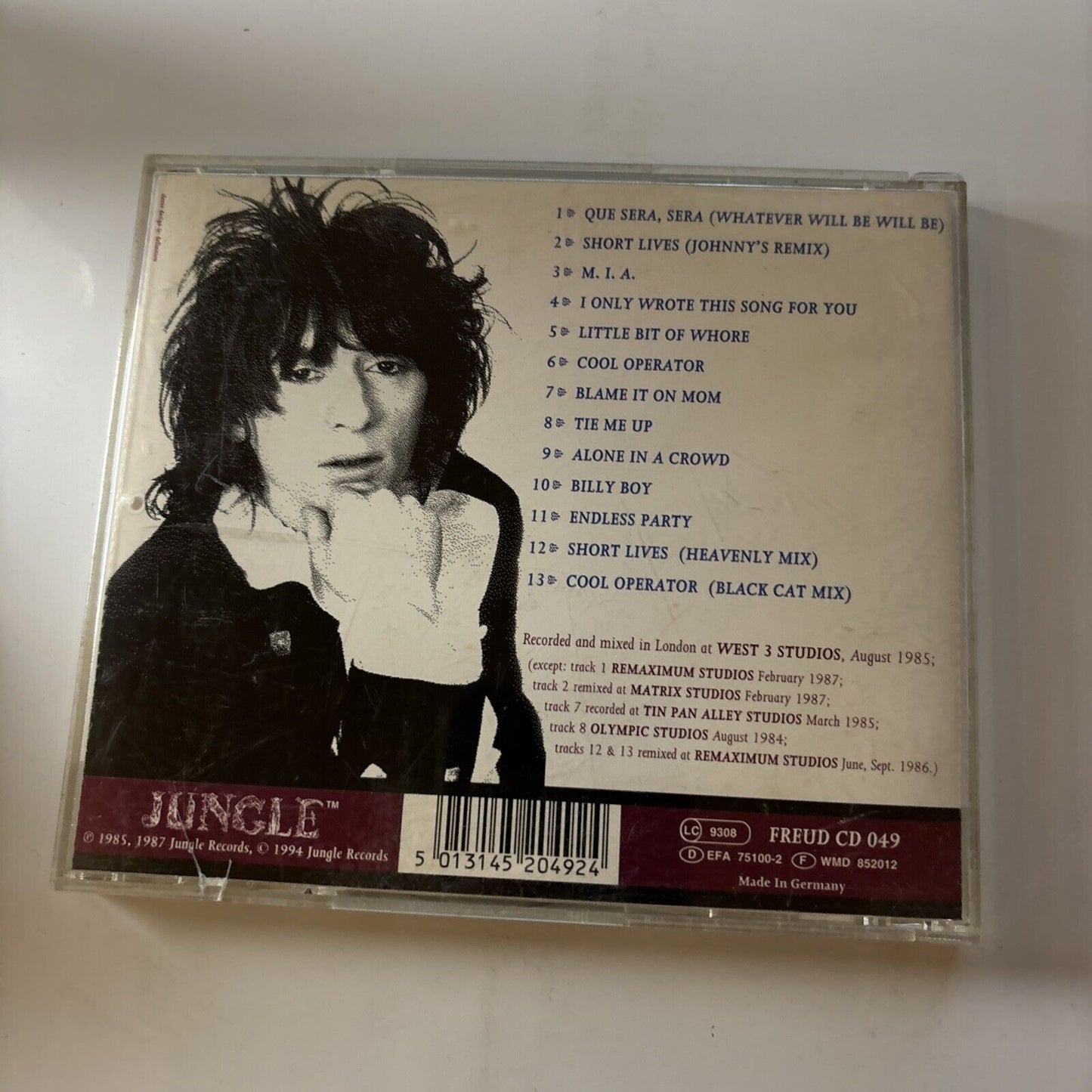 Johnny Thunders - Que Sera, Sera (CD, 1994) Freud-cd-049