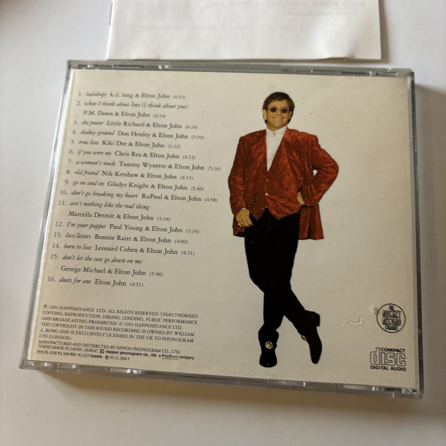 Elton John - Duets (CD, 1993) Japan Phcr-1230