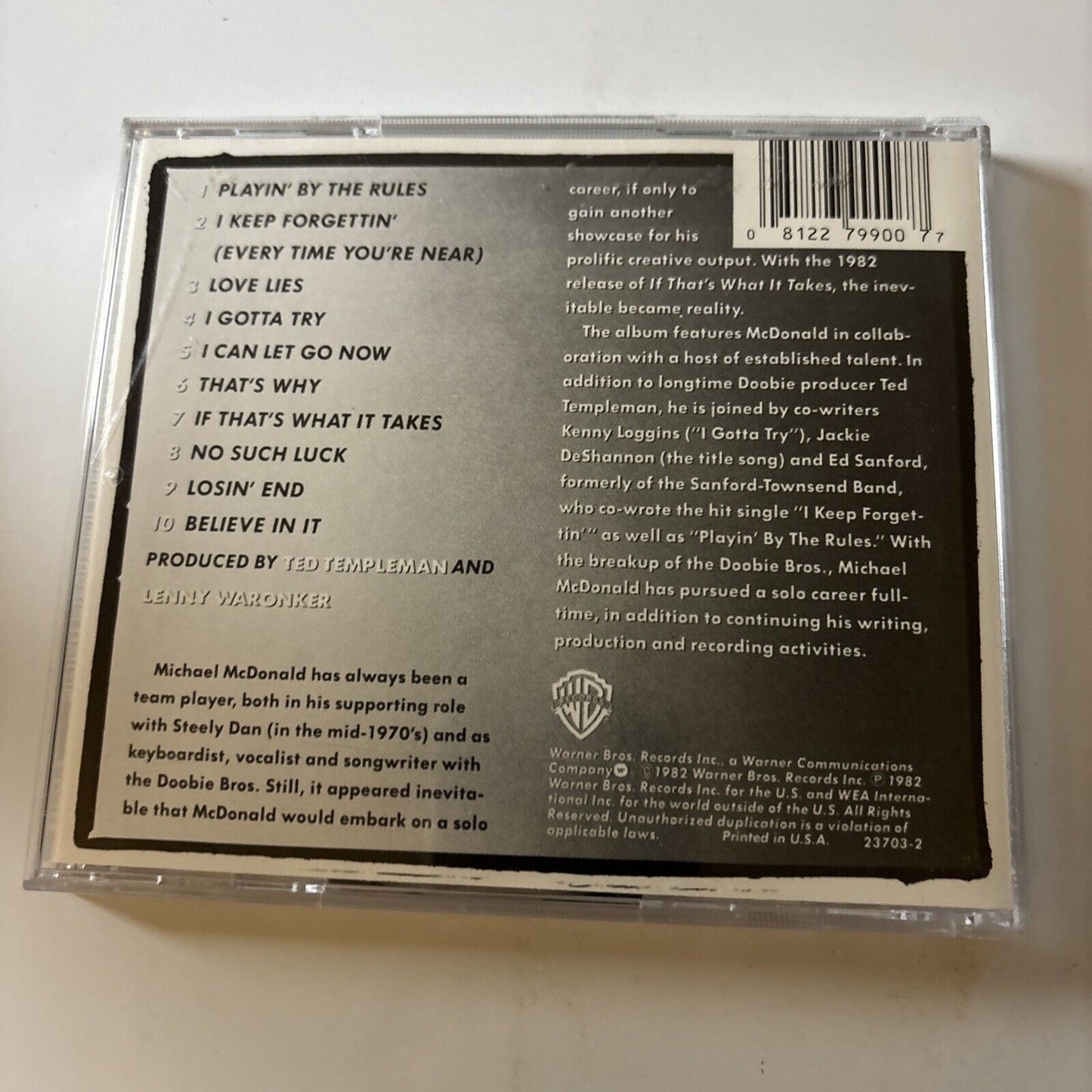 Michael McDonald - If That's What It Takes (CD, 2008) 23703-2