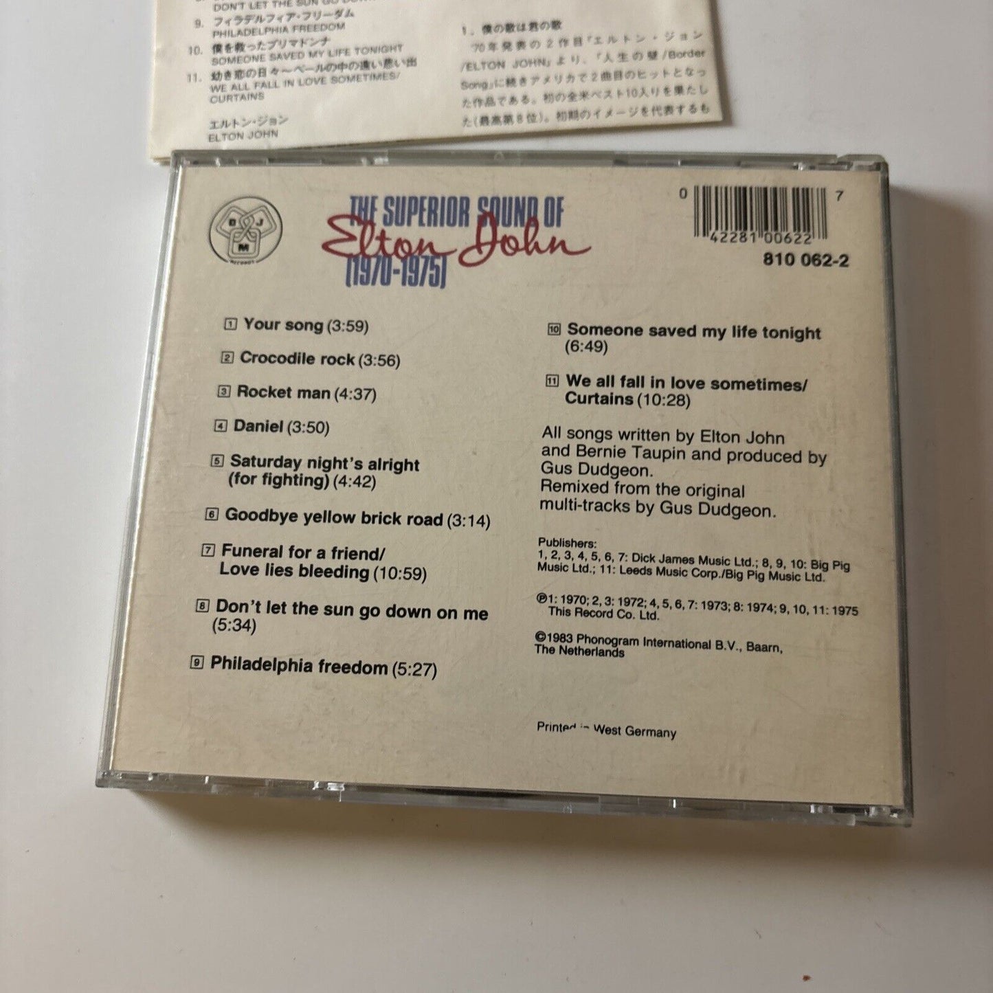Elton John - The Superior Sound Of Elton John (1970 - 1975) (CD) Japan 810062-2