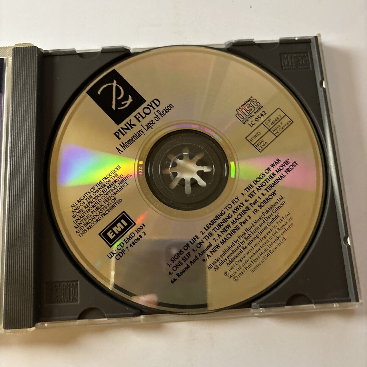 Pink Floyd - Momentary Lapse of Reason (CD, 1987) Cdp-748068-2