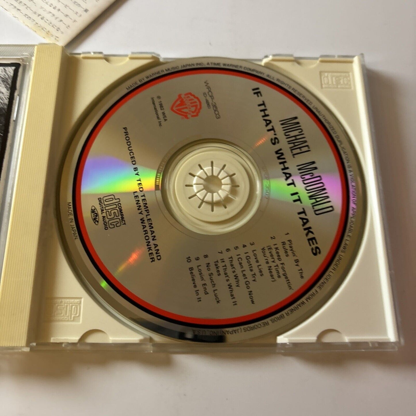 Michael McDonald - If That What It Takes (CD, 1982) Japan Wpcp-3503