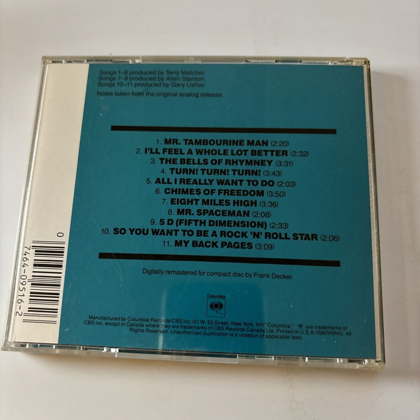 The Byrds - The Byrds' Greatest Hits (CD, 1988)