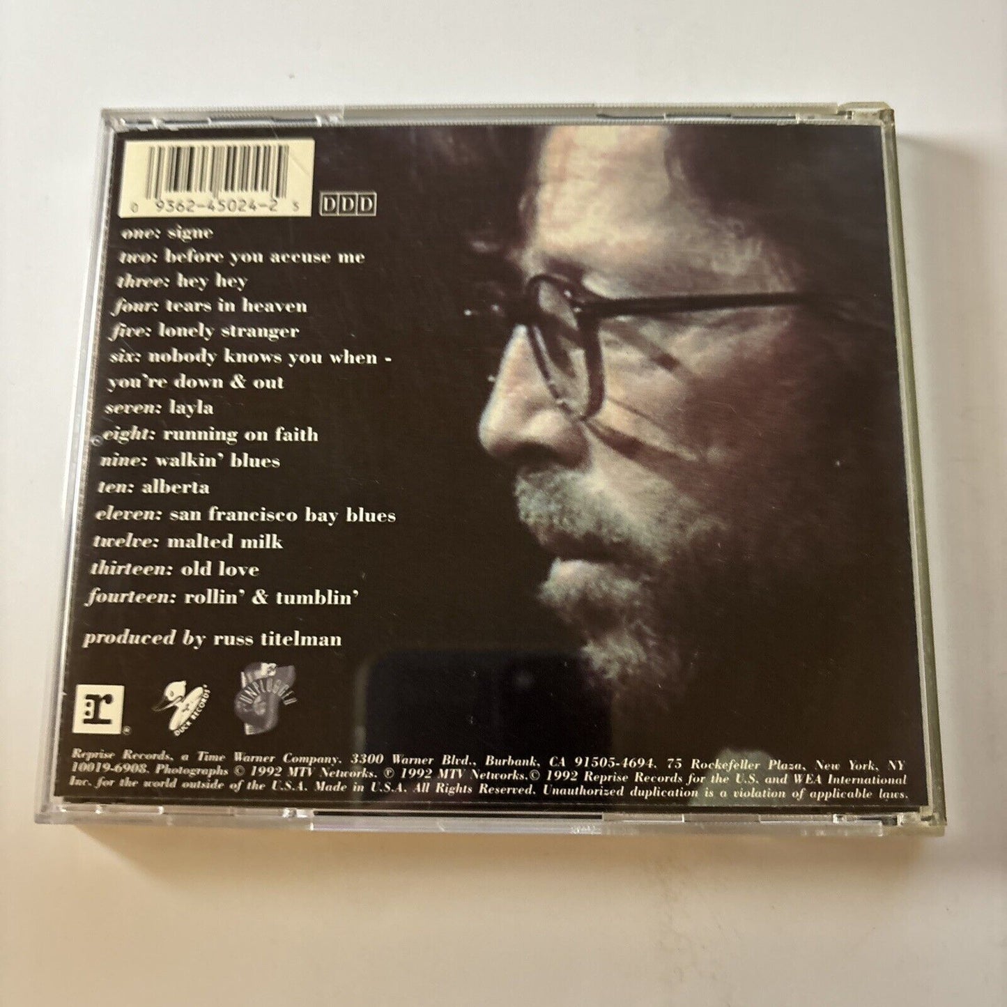 Eric Clapton - MTV Unplugged (CD, 1992) 945024-2