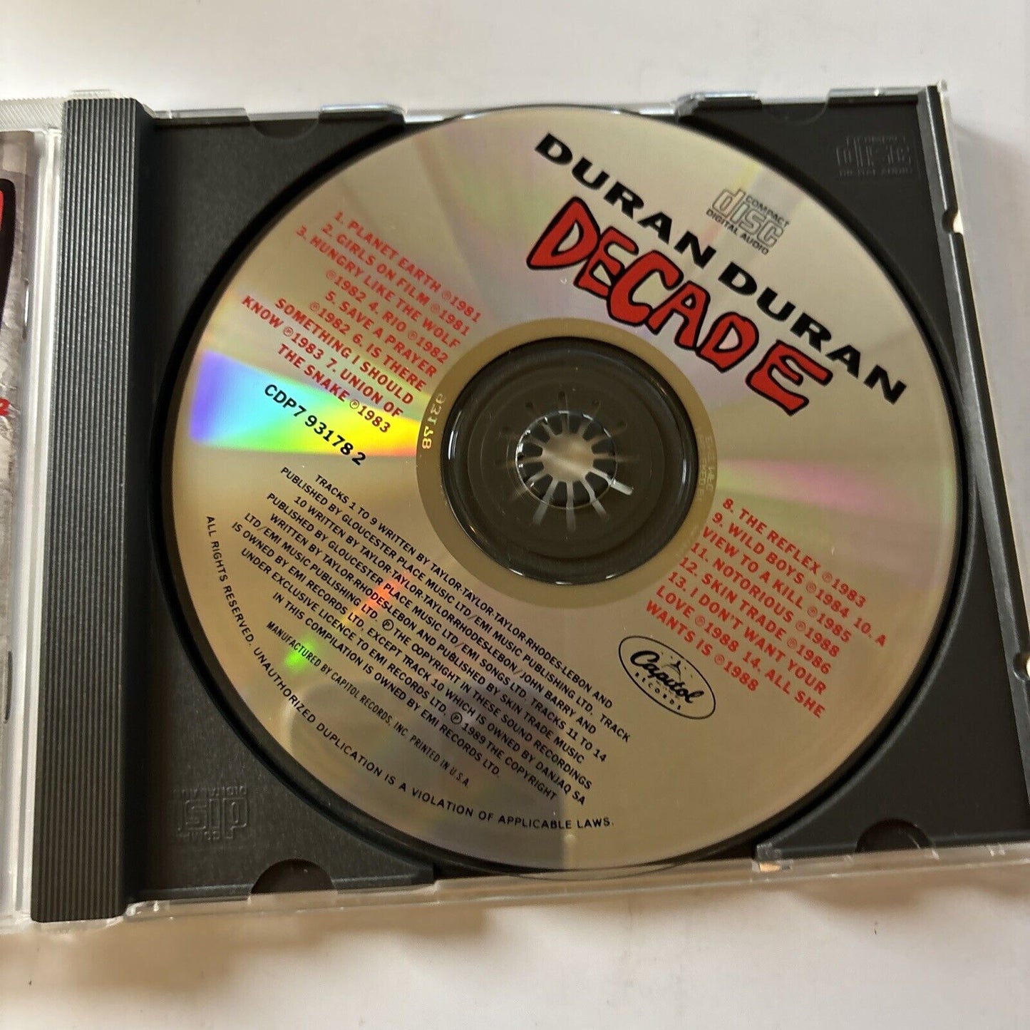 Duran Duran - Decade: Greatest Hits  (CD, 1989) Cdp7931782