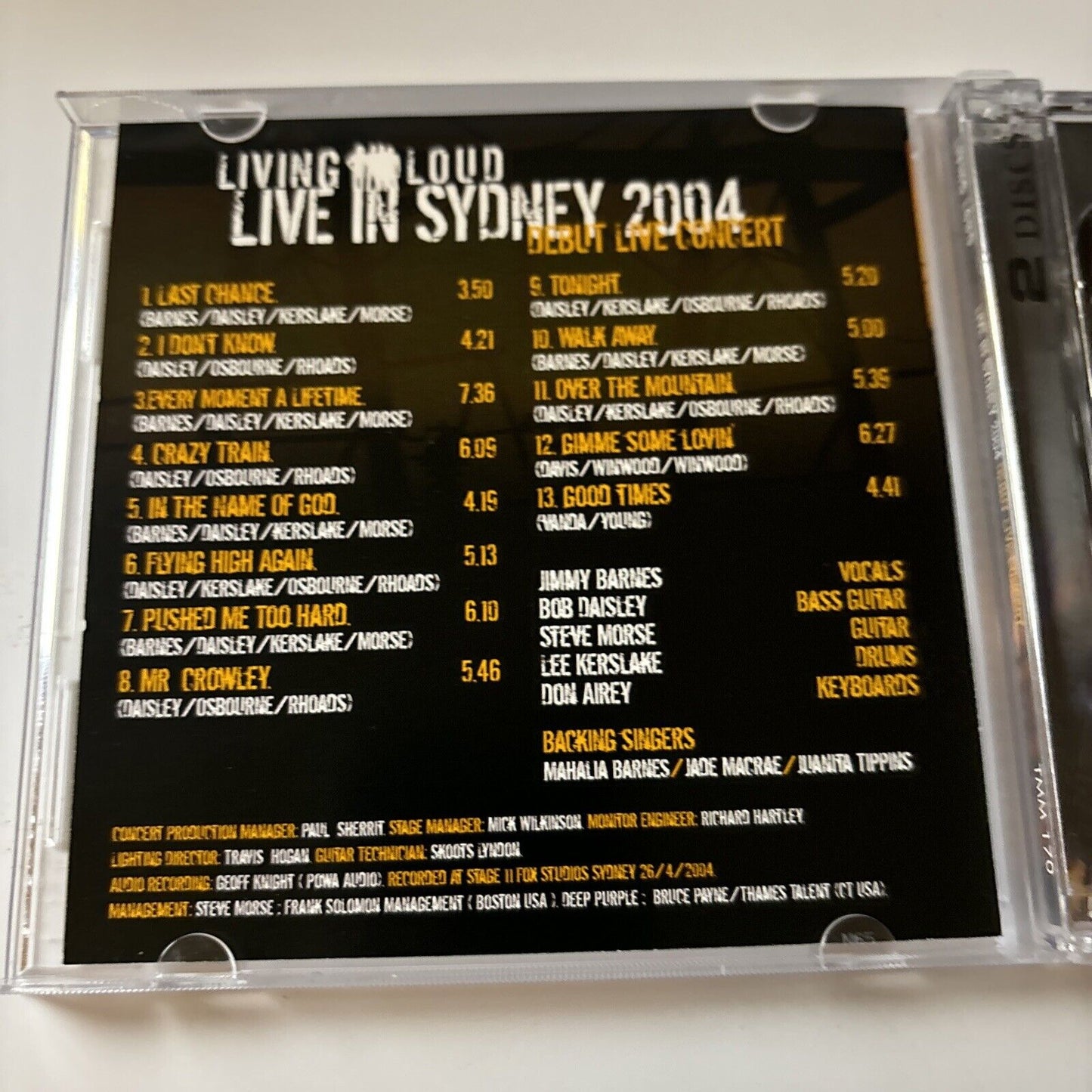 Living Loud - Live In Sydney 2004 Debut Live Concert (CD, 2005, 2-Disc) Tmm-170