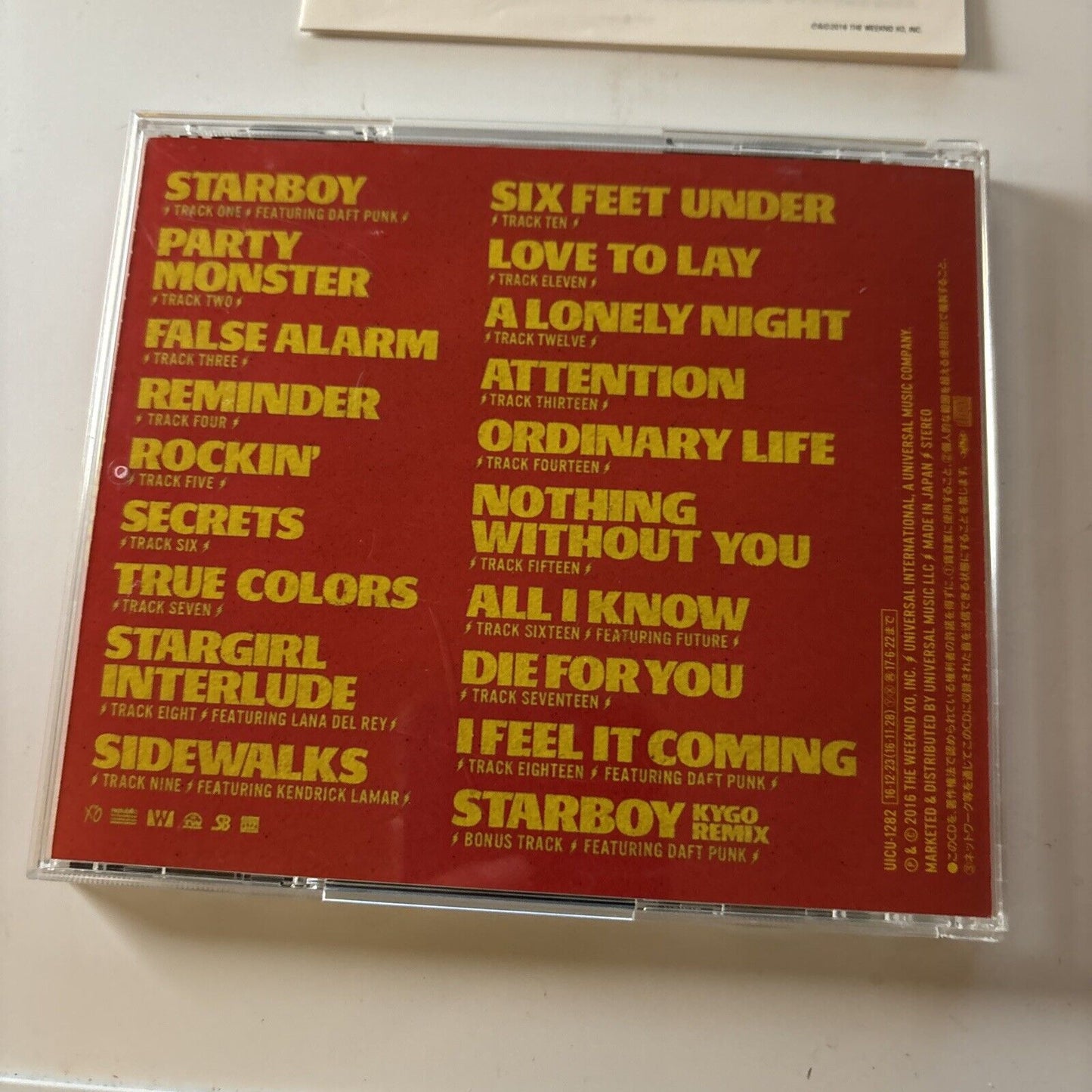 The Weeknd - Starboy - Bonus Japan Track (CD, 2016) Japan Uicu-1282
