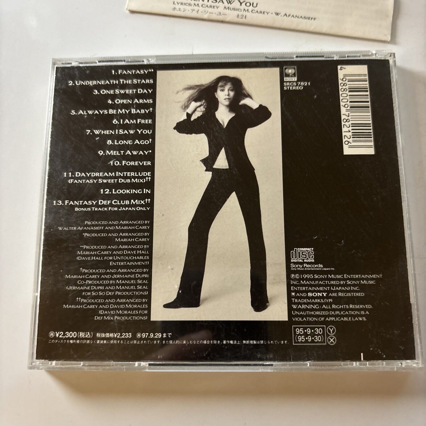 Mariah Carey - Daydream [Bonus Japan Track] (CD, 1995) Japan Srcs-7821