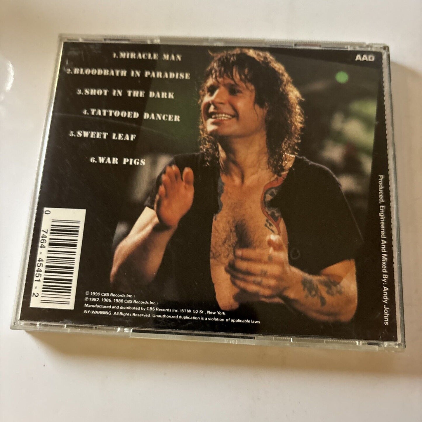 Ozzy Osbourne - Just Say Ozzy (CD, 1990) Zk-45451