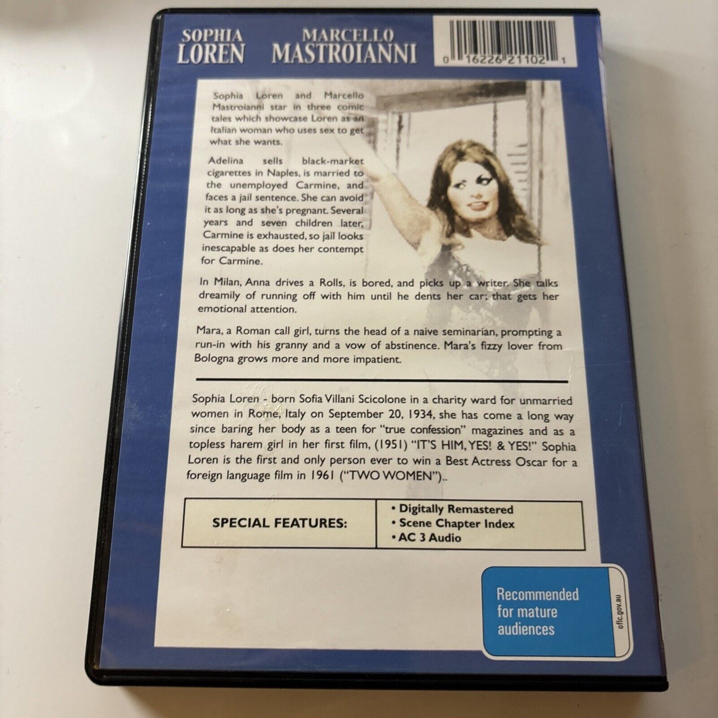 Yesterday, Today And Tomorrow (DVD, 1963) Sophia Loren, All Regions