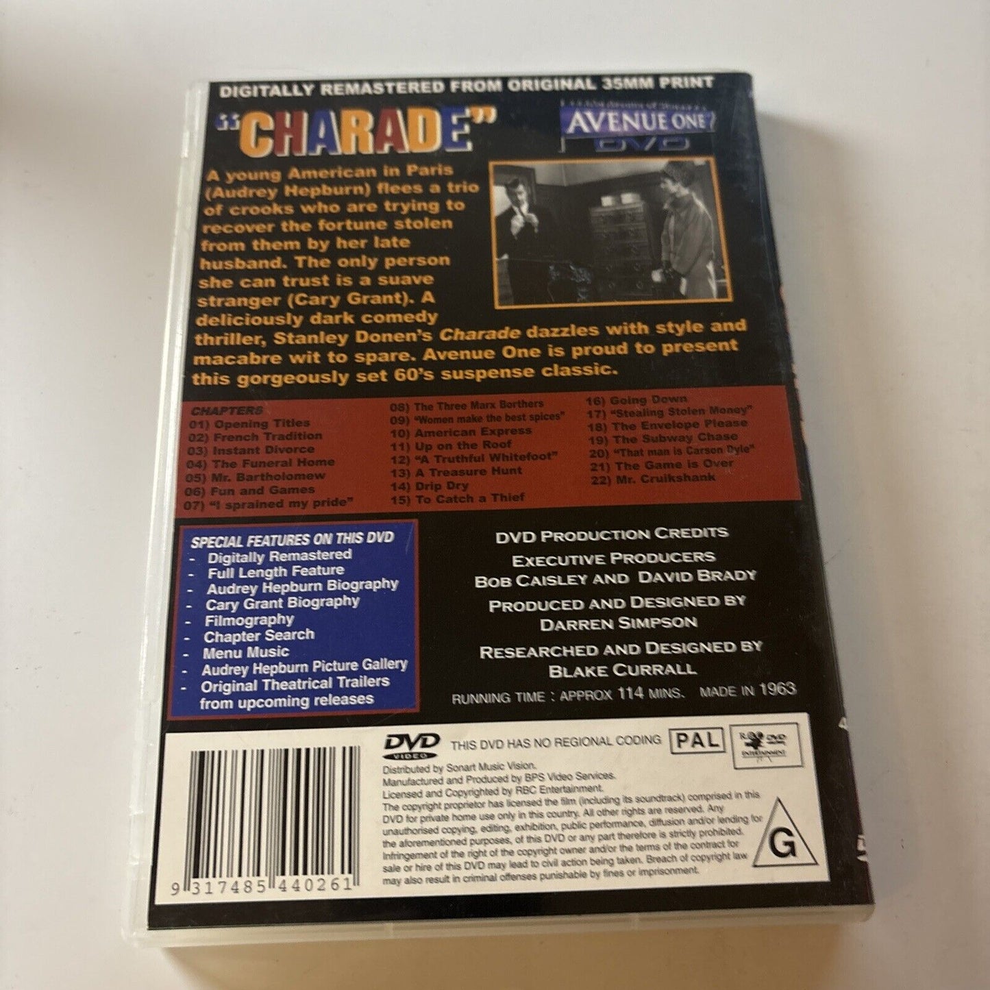 Charade (DVD, 1964) Cary Grant, Audrey Hepburn All Regions