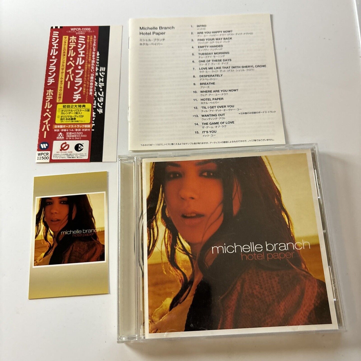 Michelle Branch - Hotel Paper (CD, 2003) Japan Obi Wpcr-11500