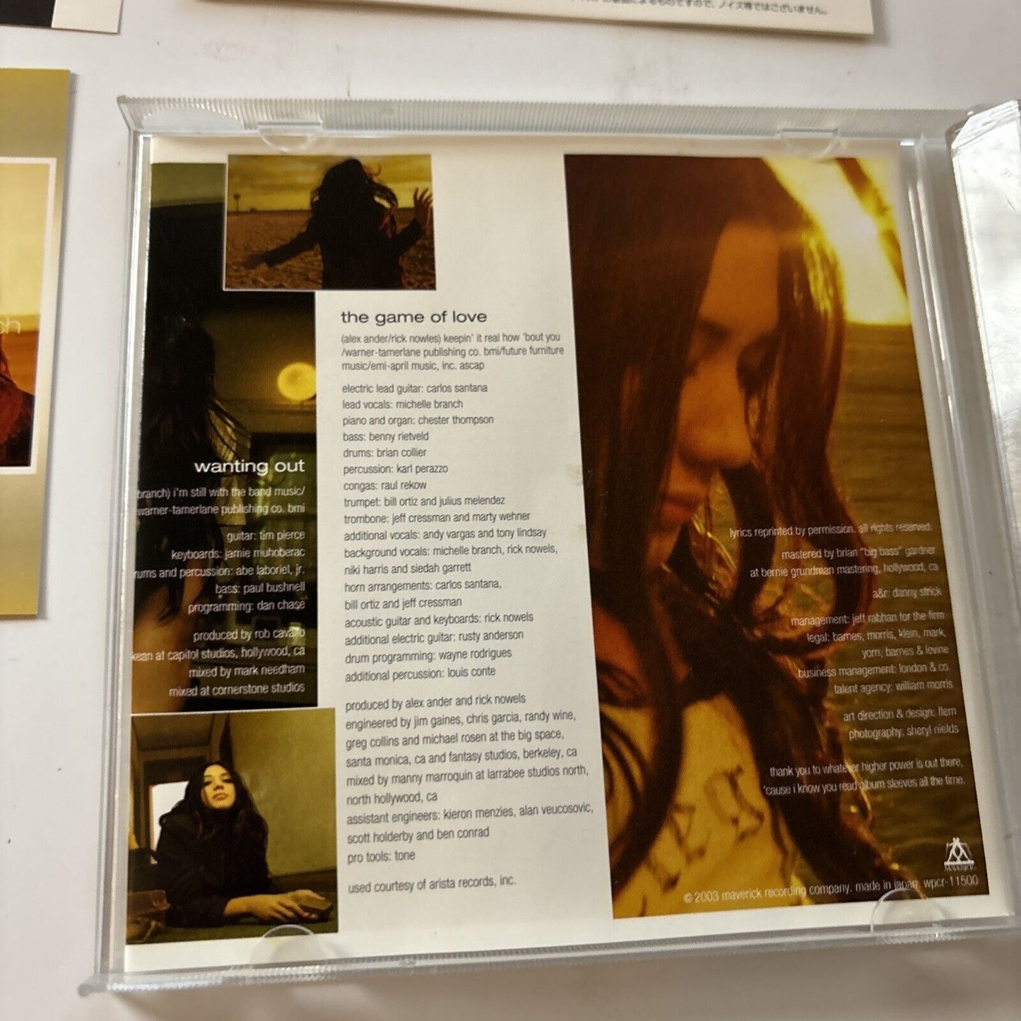 Michelle Branch - Hotel Paper (CD, 2003) Japan Obi Wpcr-11500