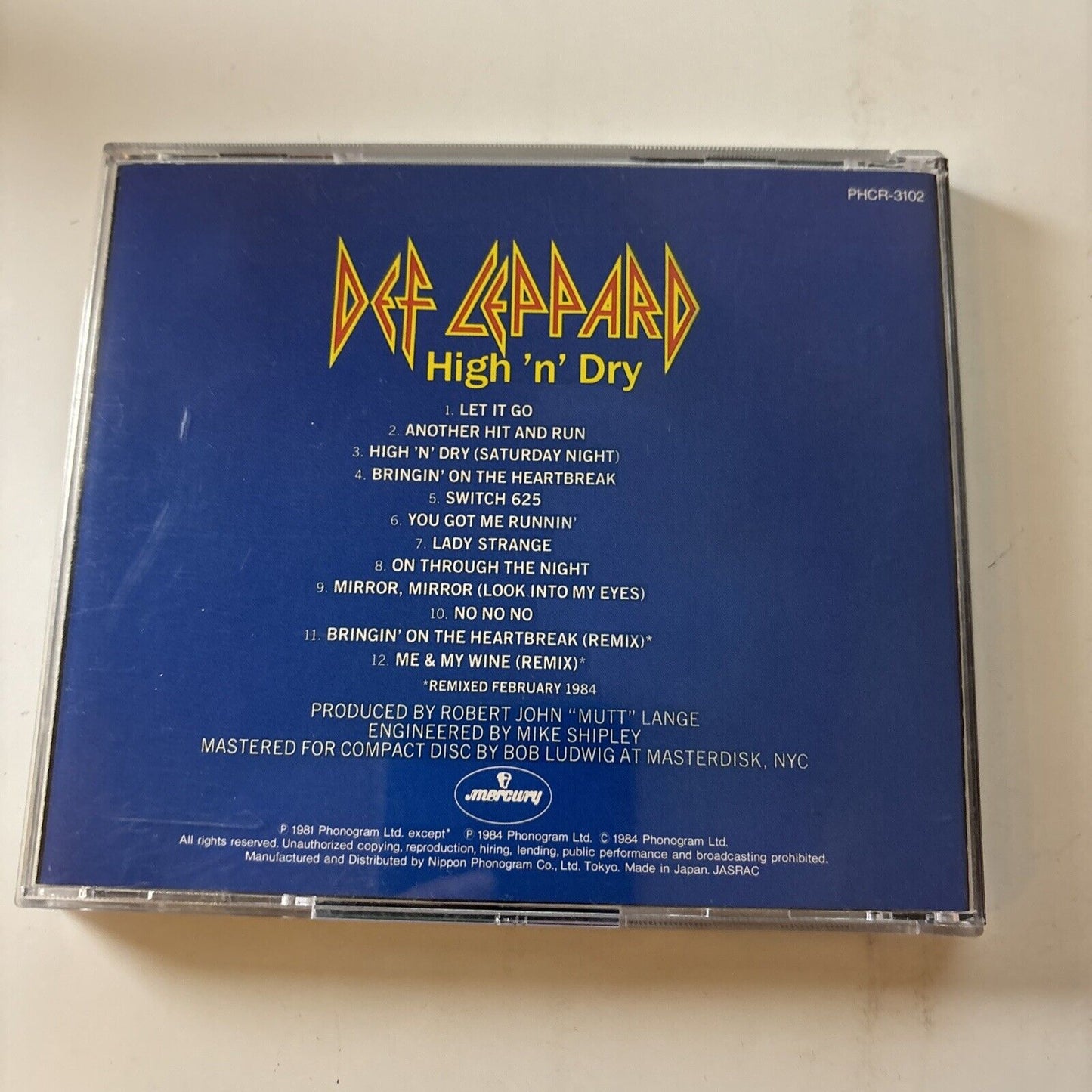 Def Leppard - High 'n' Dry (CD, 1981) Japan Phcr-3102