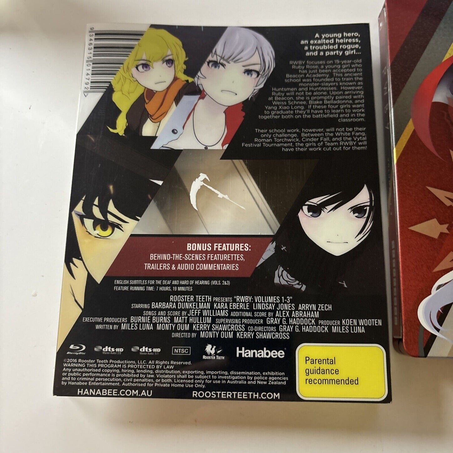 RWBY: Volumes 1, 2 & 3 - SteelBook Edition (Bluray, 2016, 3-Disc) Region B